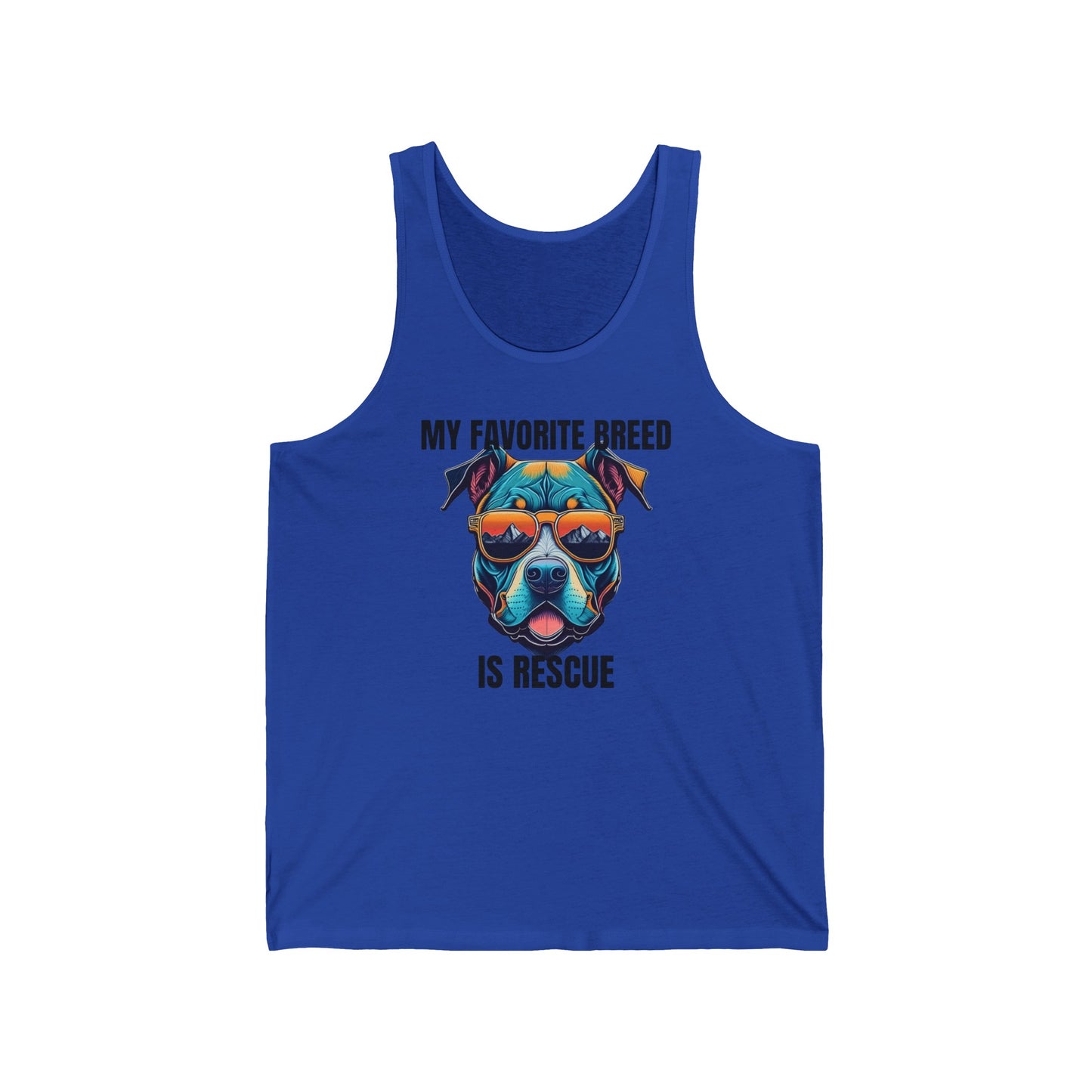 My favorite breed is rescue 1 - Unisex Jersey Tank