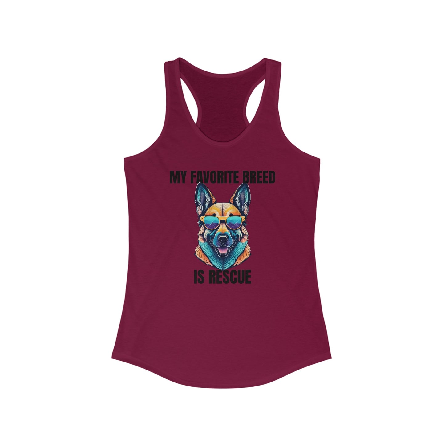 My favorite breed is rescue 6 - Women's Ideal Racerback Tank