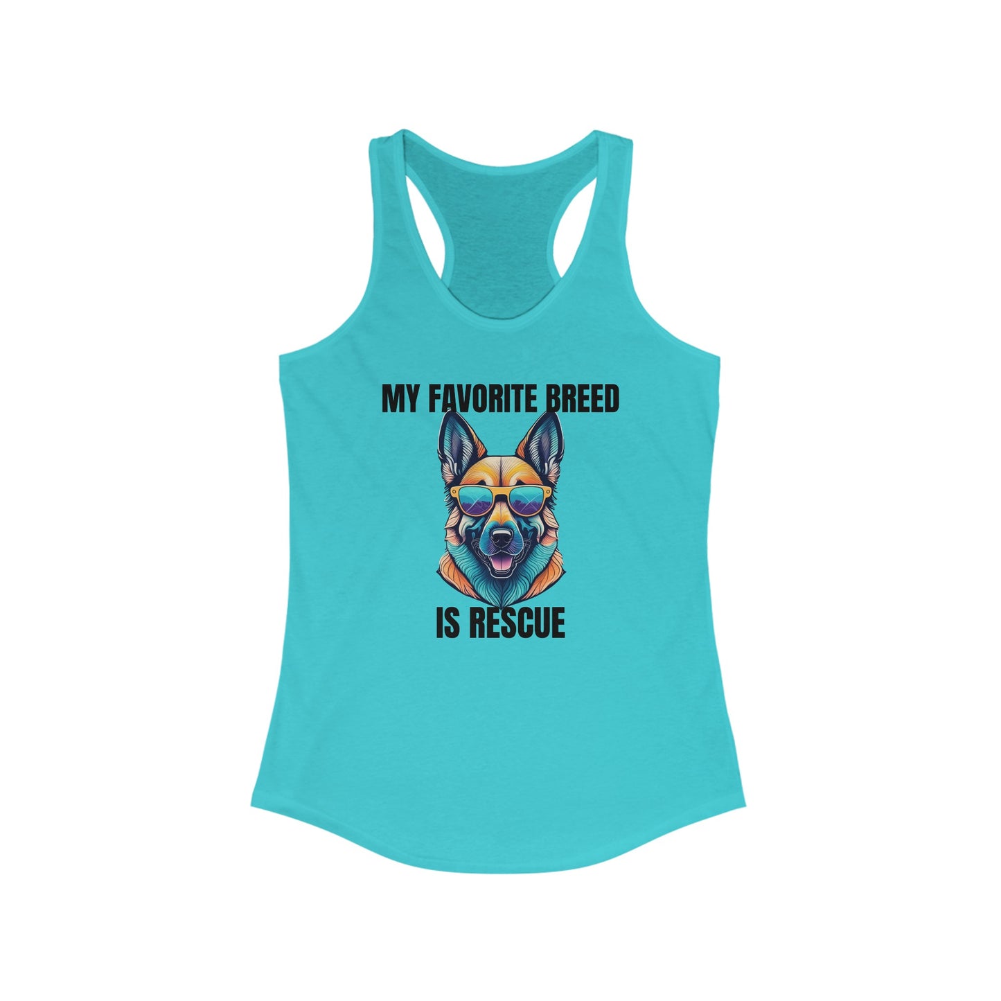 My favorite breed is rescue 6 - Women's Ideal Racerback Tank