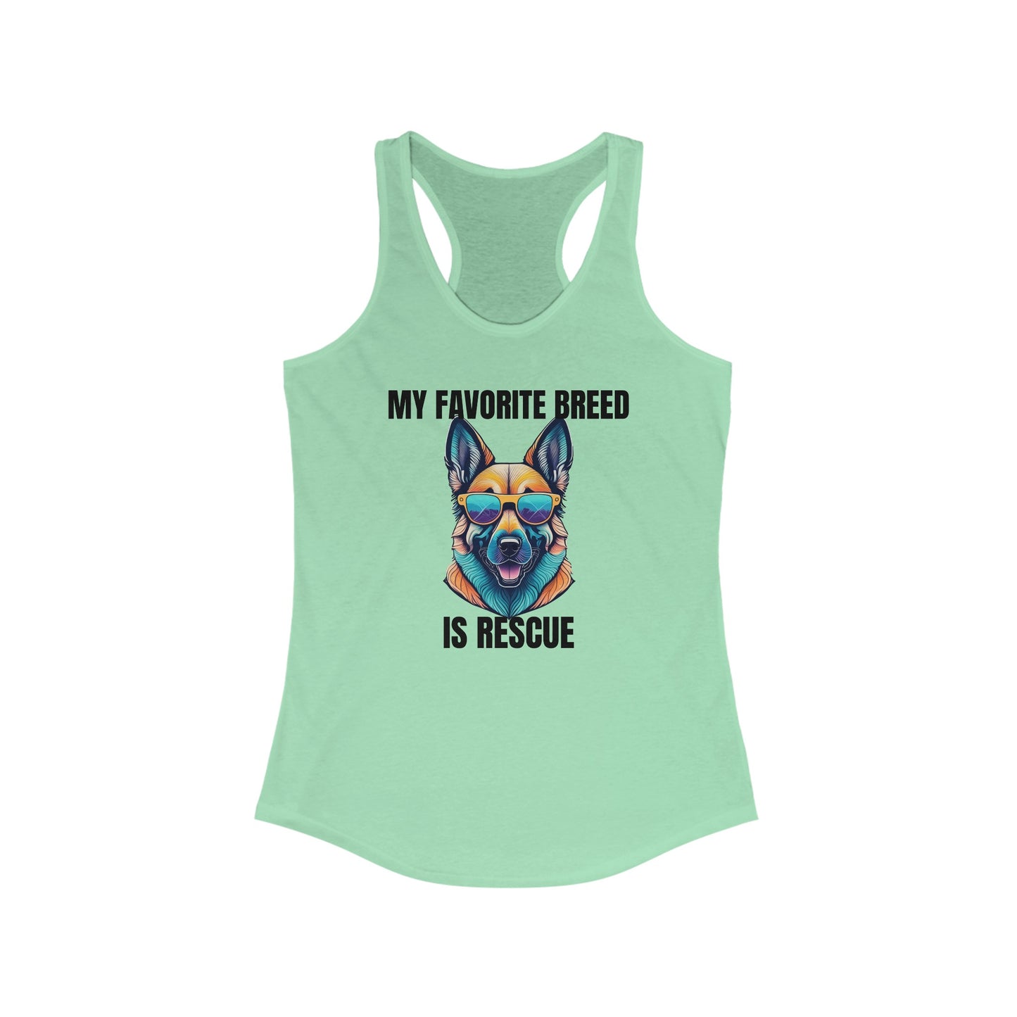 My favorite breed is rescue 6 - Women's Ideal Racerback Tank