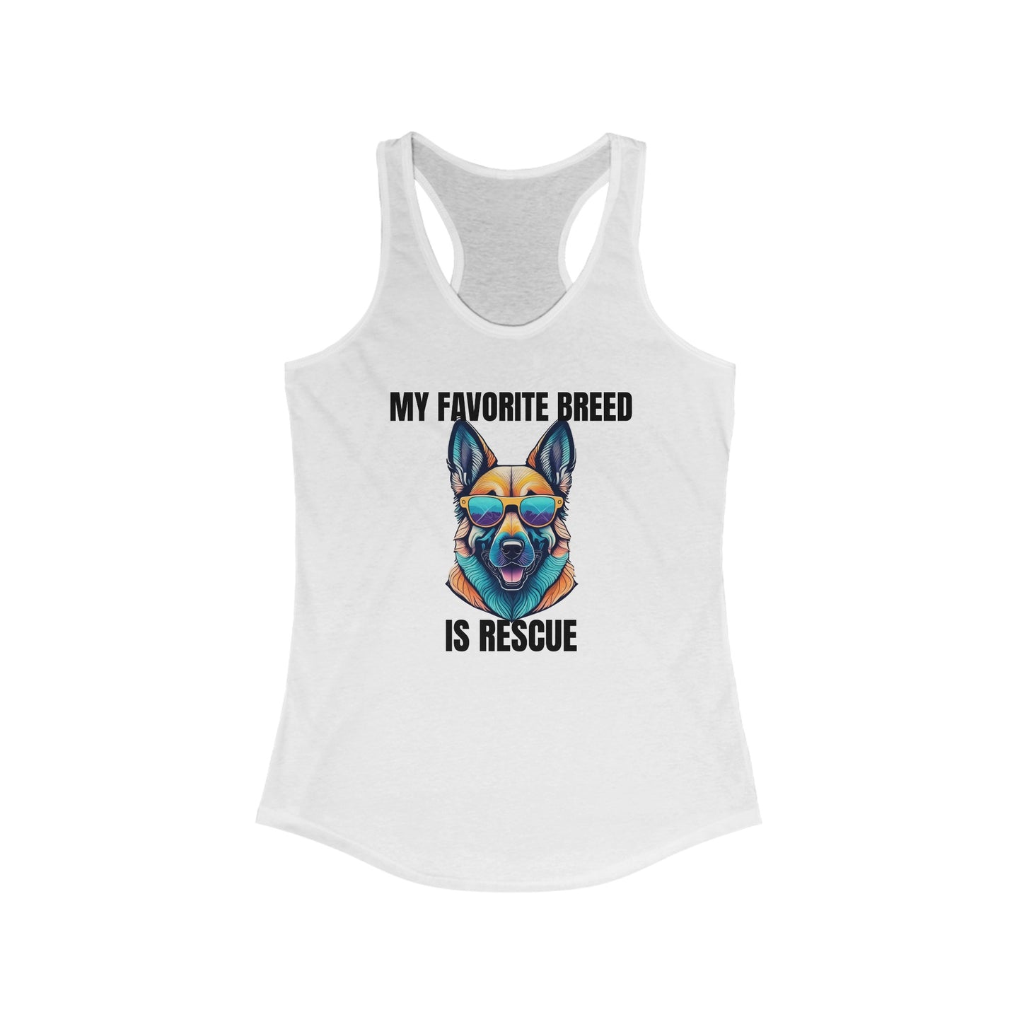 My favorite breed is rescue 6 - Women's Ideal Racerback Tank