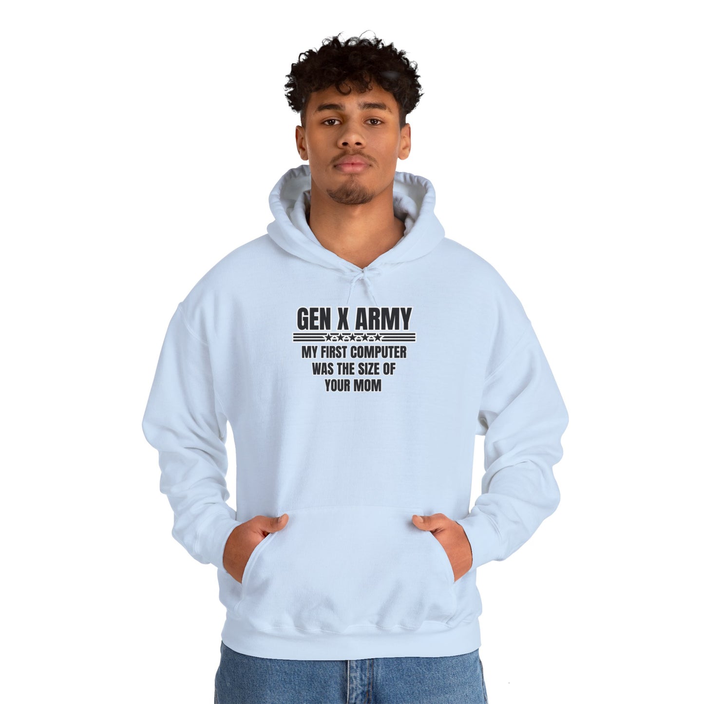 My first computer was the size of your mom - Unisex Heavy Blend™ Hooded Sweatshirt