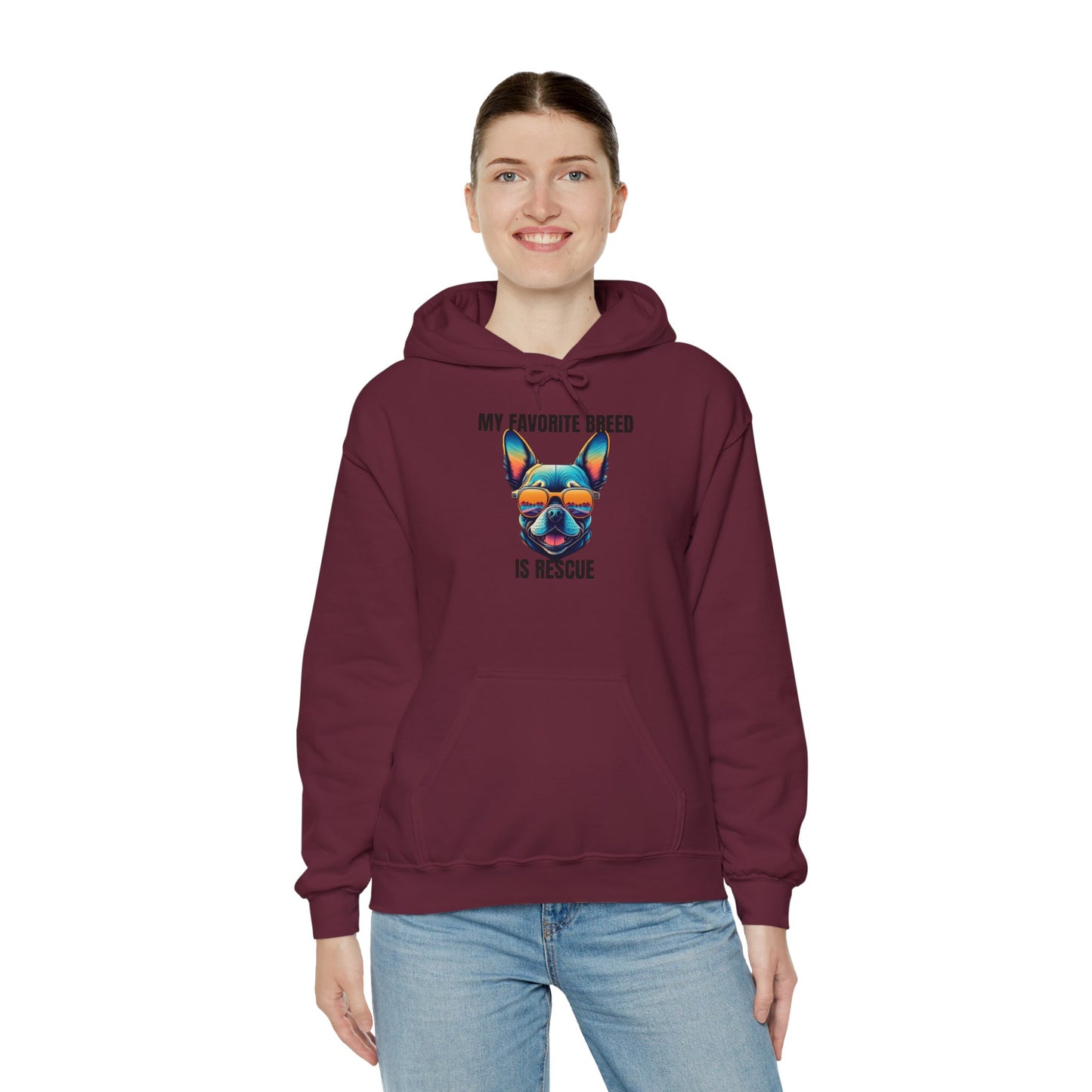 My favorite breed is rescue 3 - Unisex Heavy Blend™ Hooded Sweatshirt