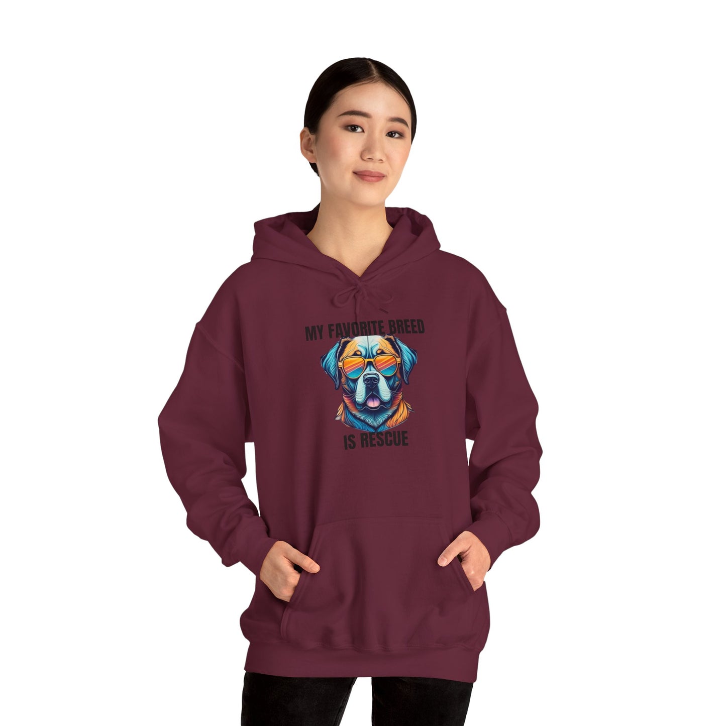 My favorite breed is rescue 5 - Unisex Heavy Blend™ Hooded Sweatshirt