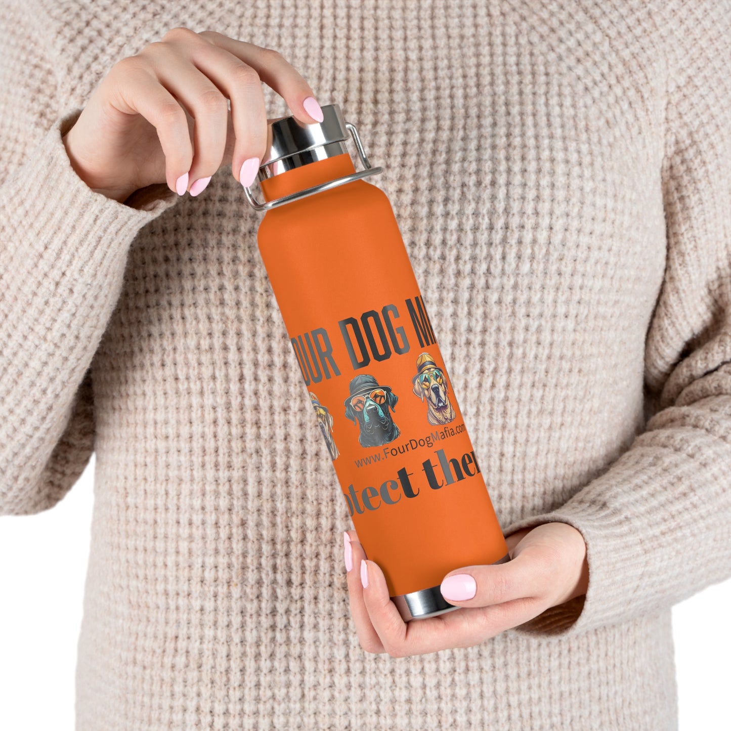 Protect them all with logo - Copper Vacuum Insulated Bottle, 22oz