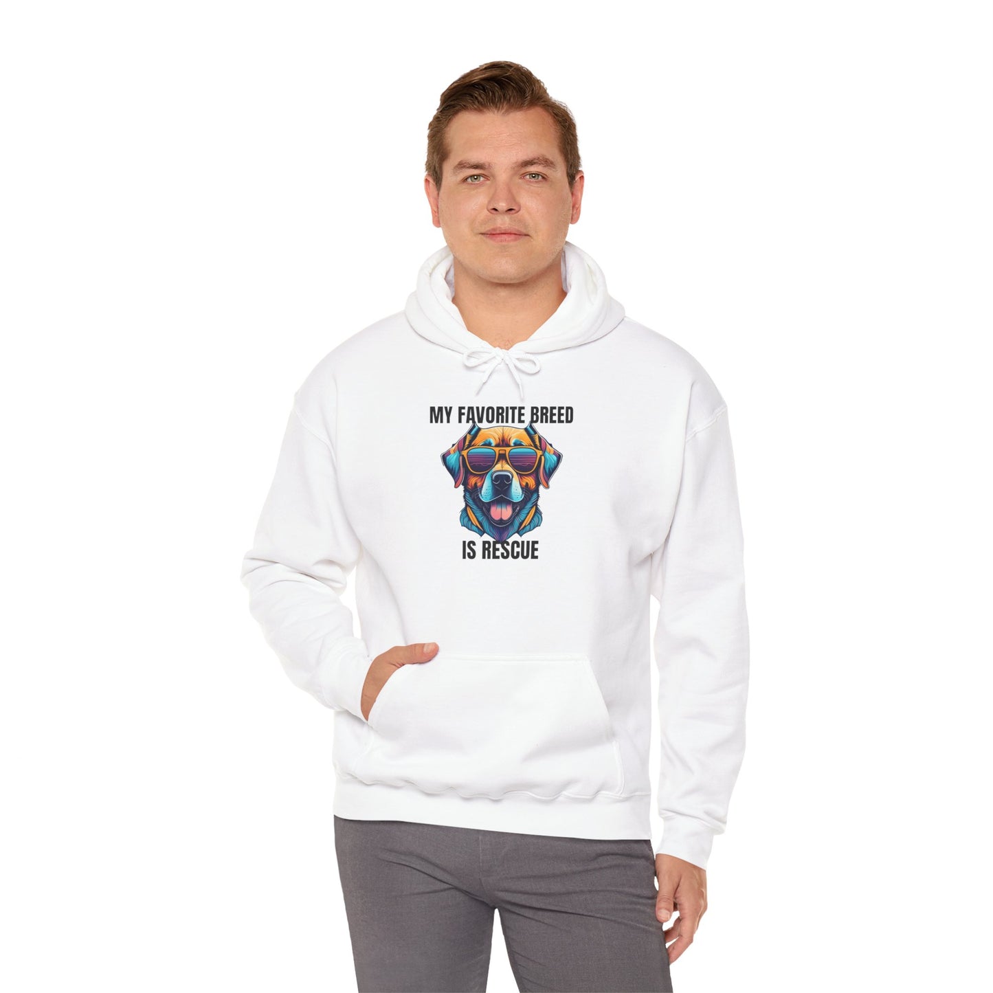 My favorite breed is rescue 4 - Unisex Heavy Blend™ Hooded Sweatshirt