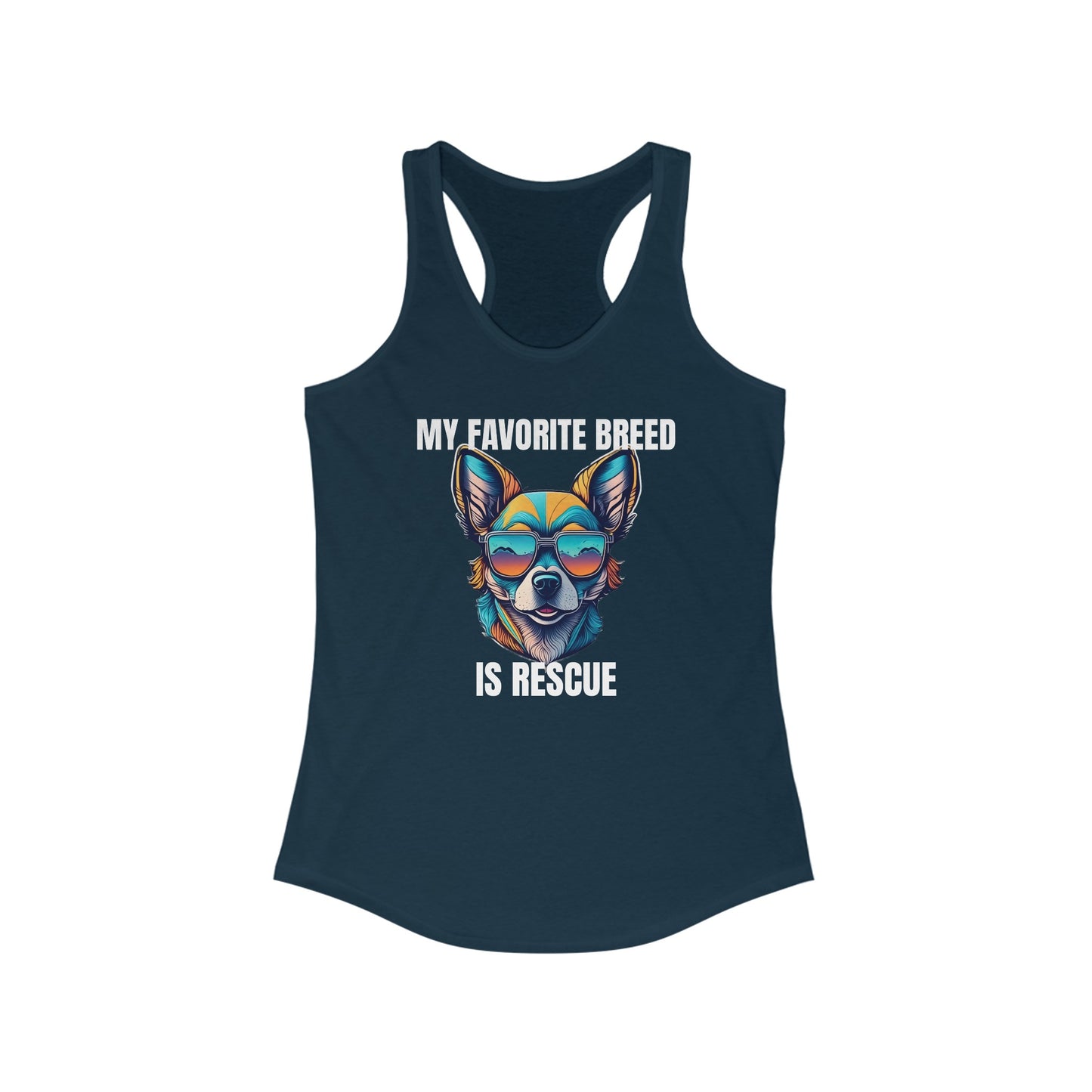 My favorite breed is rescue 2 - Women's Ideal Racerback Tank