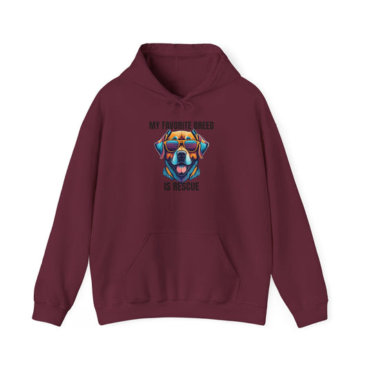 My favorite breed is rescue 4 - Unisex Heavy Blend™ Hooded Sweatshirt