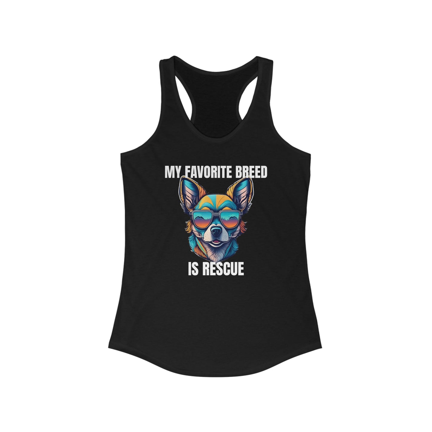 My favorite breed is rescue 2 - Women's Ideal Racerback Tank