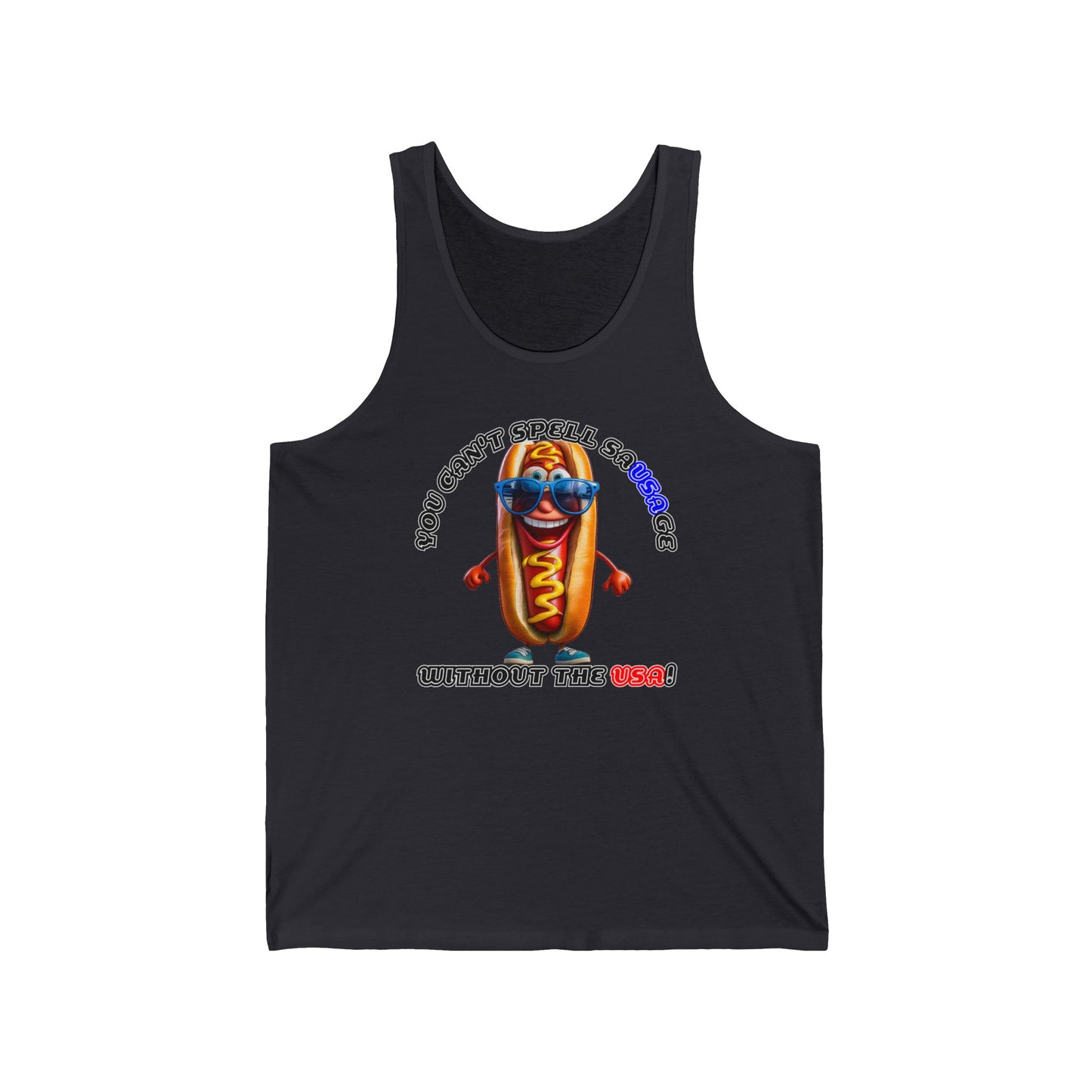 You can't spell sausage without the USA! - Unisex Jersey Tank