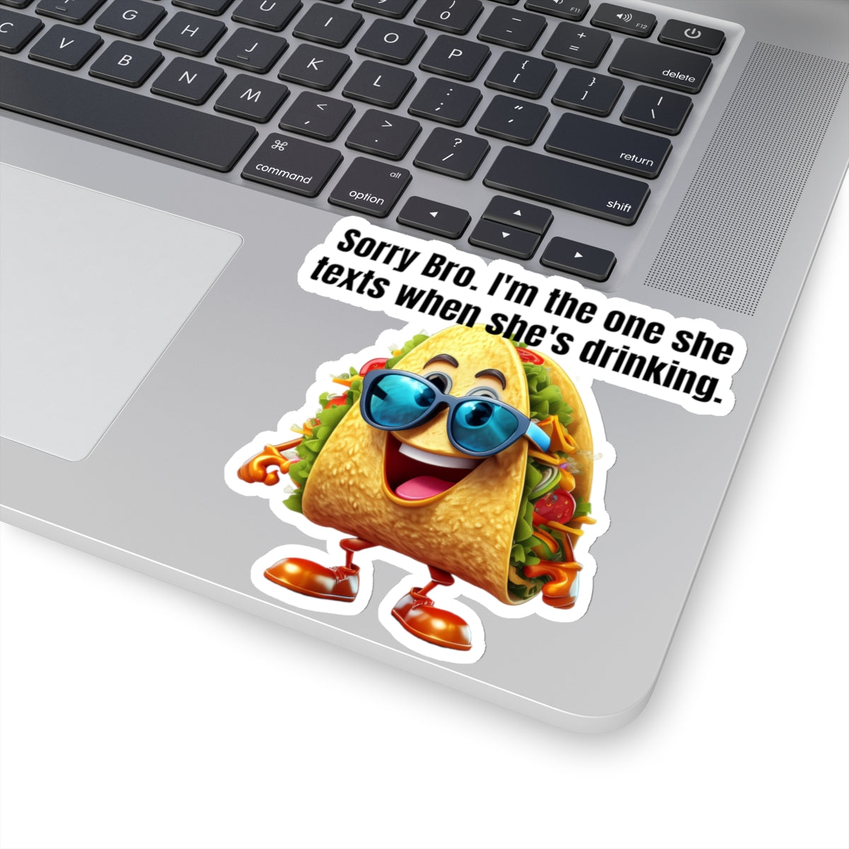 Texting taco - Kiss-Cut Stickers