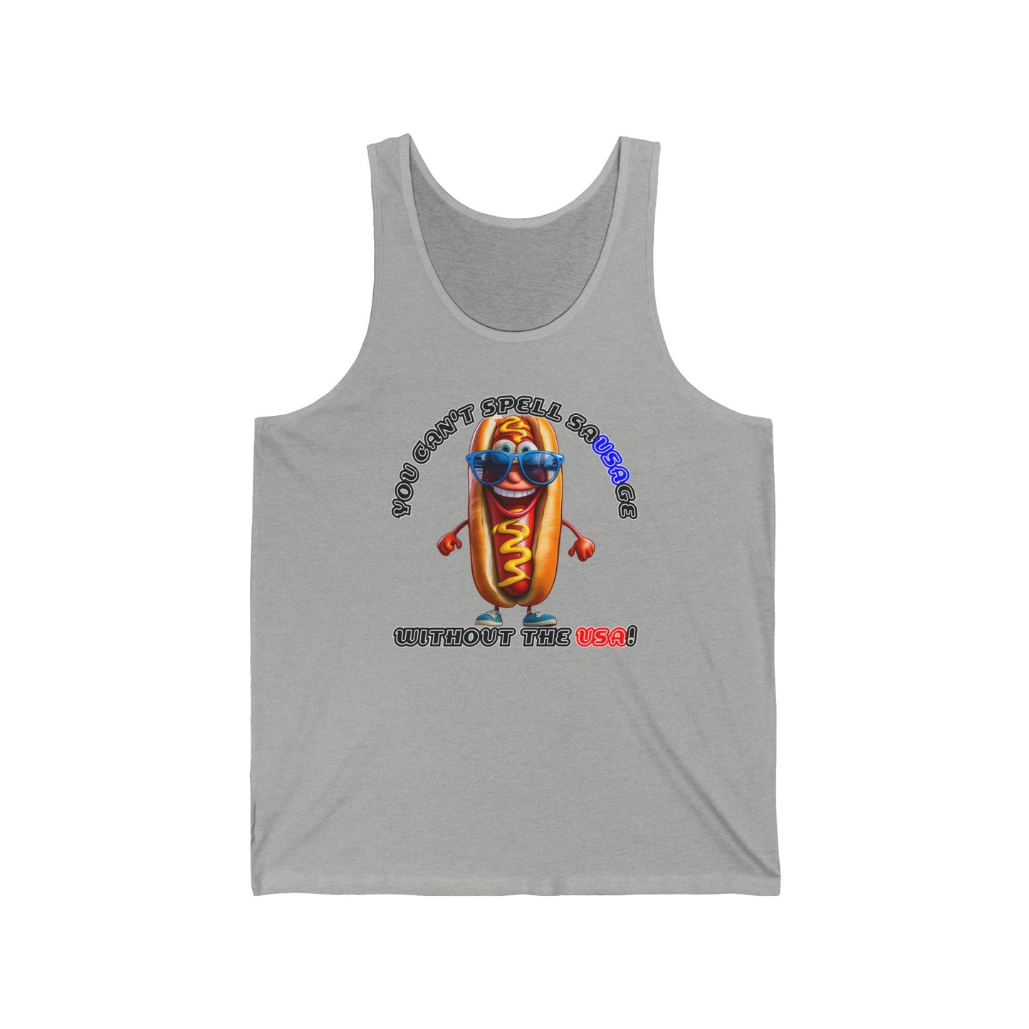 You can't spell sausage without the USA! - Unisex Jersey Tank