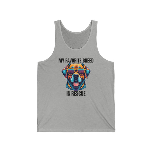 My favorite breed is rescue 4 - Unisex Jersey Tank