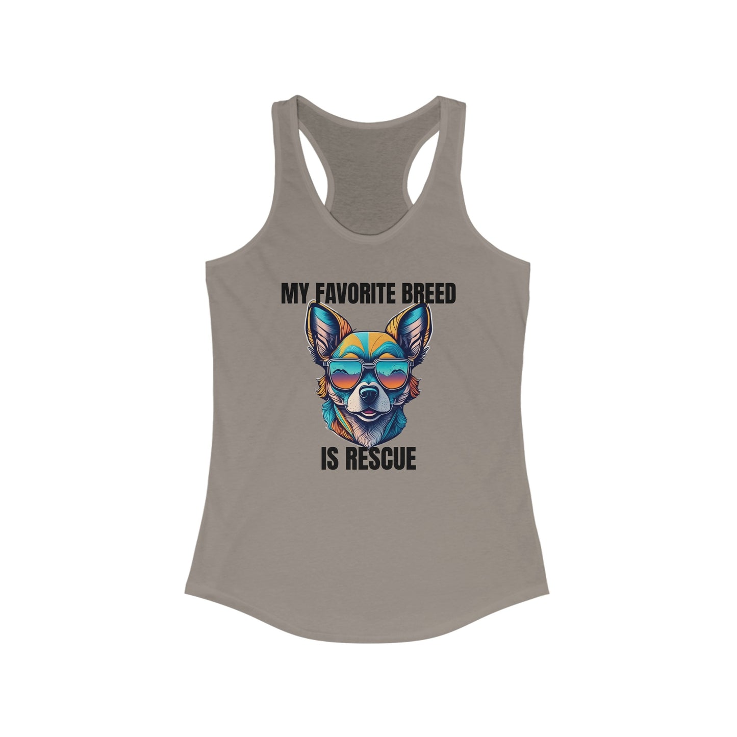 My favorite breed is rescue 2 - Women's Ideal Racerback Tank