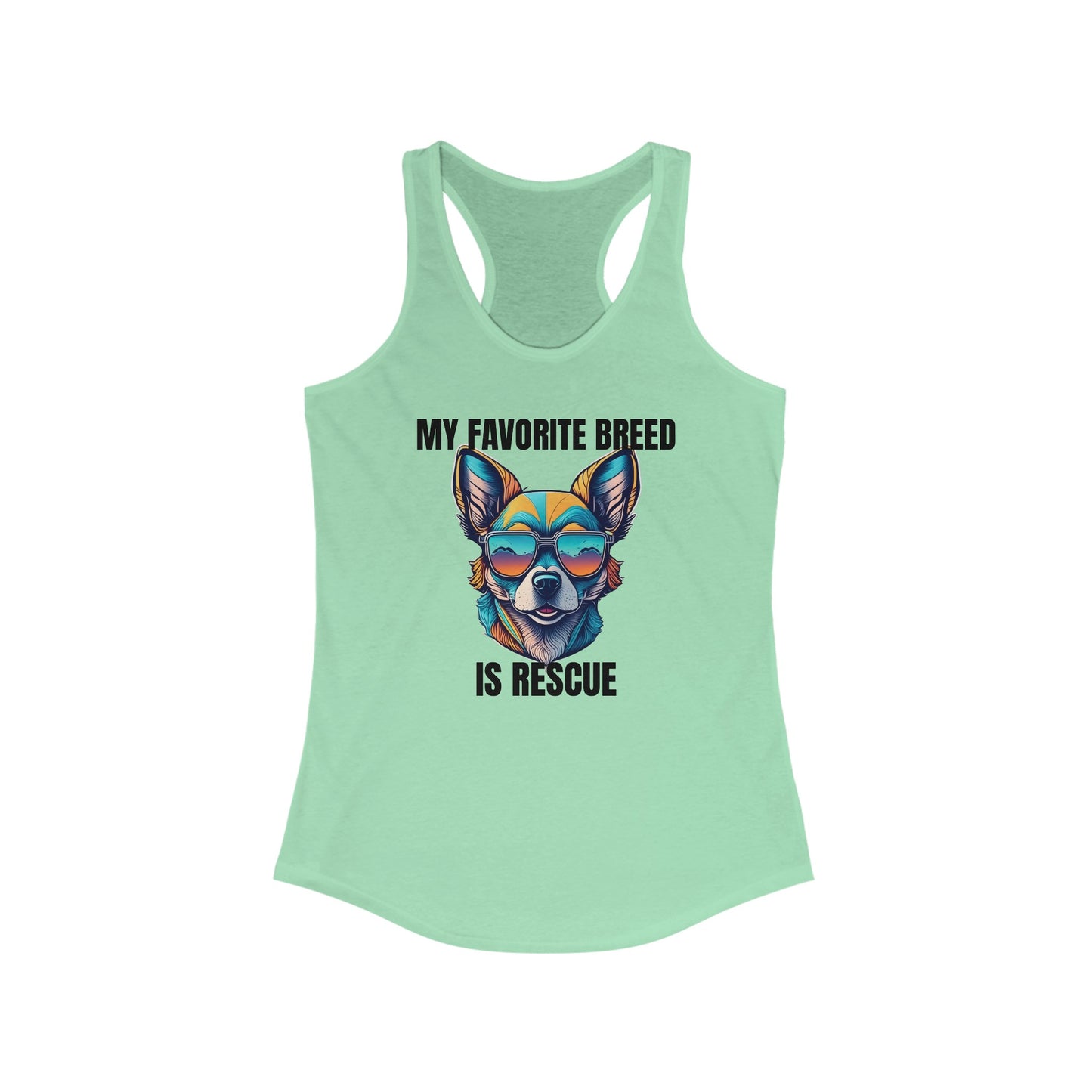 My favorite breed is rescue 2 - Women's Ideal Racerback Tank