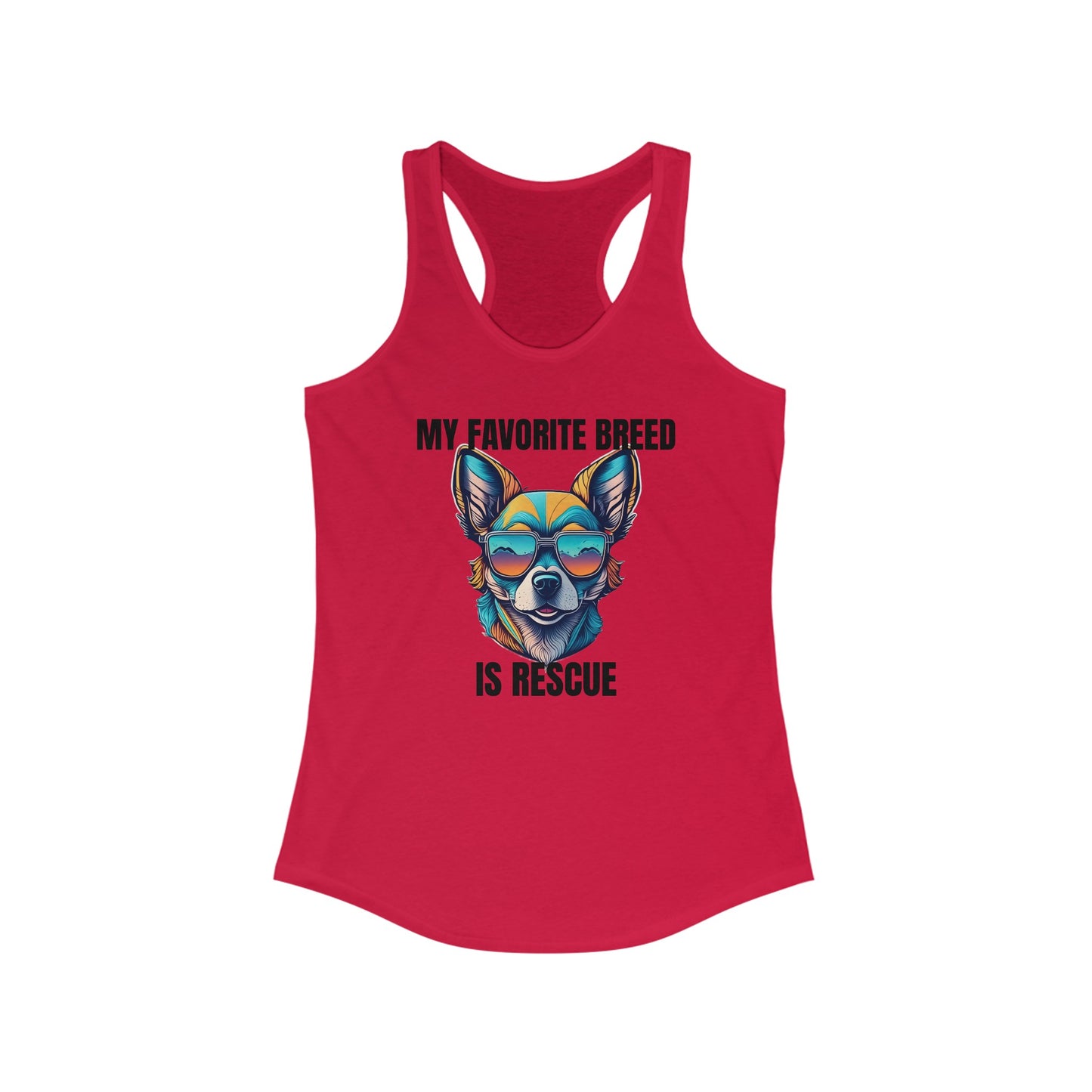 My favorite breed is rescue 2 - Women's Ideal Racerback Tank