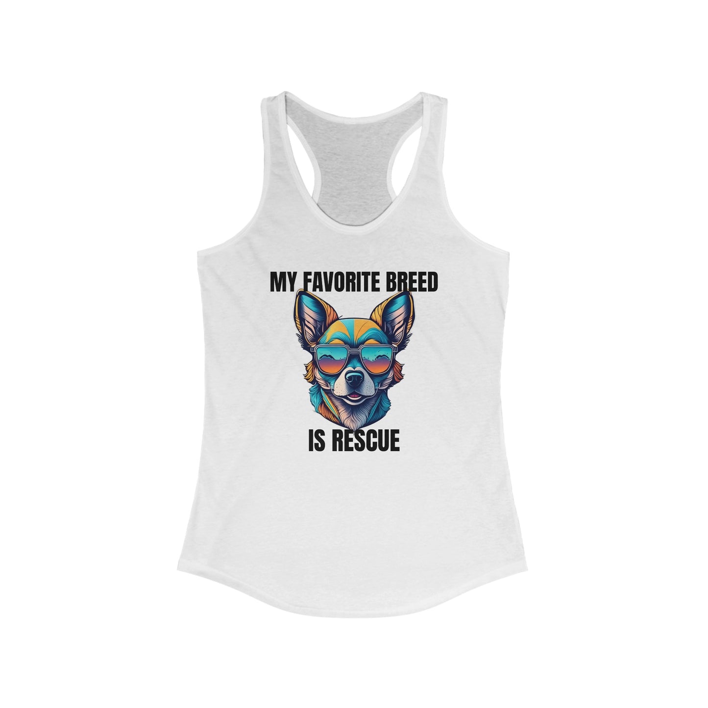 My favorite breed is rescue 2 - Women's Ideal Racerback Tank