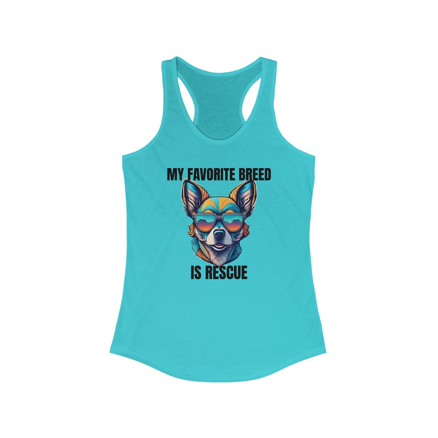 My favorite breed is rescue 2 - Women's Ideal Racerback Tank