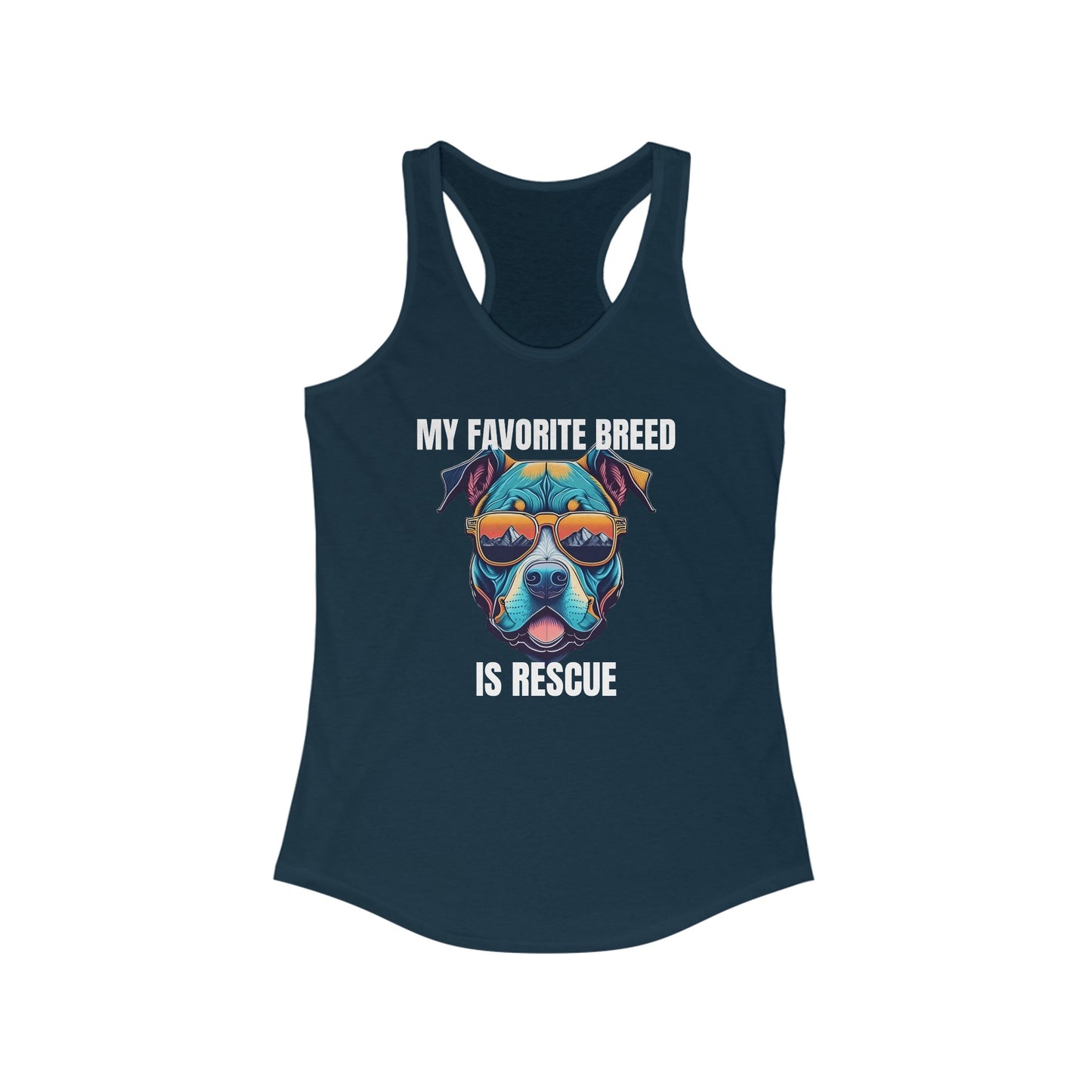 My favorite breed is rescue 1 - Women's Ideal Racerback Tank