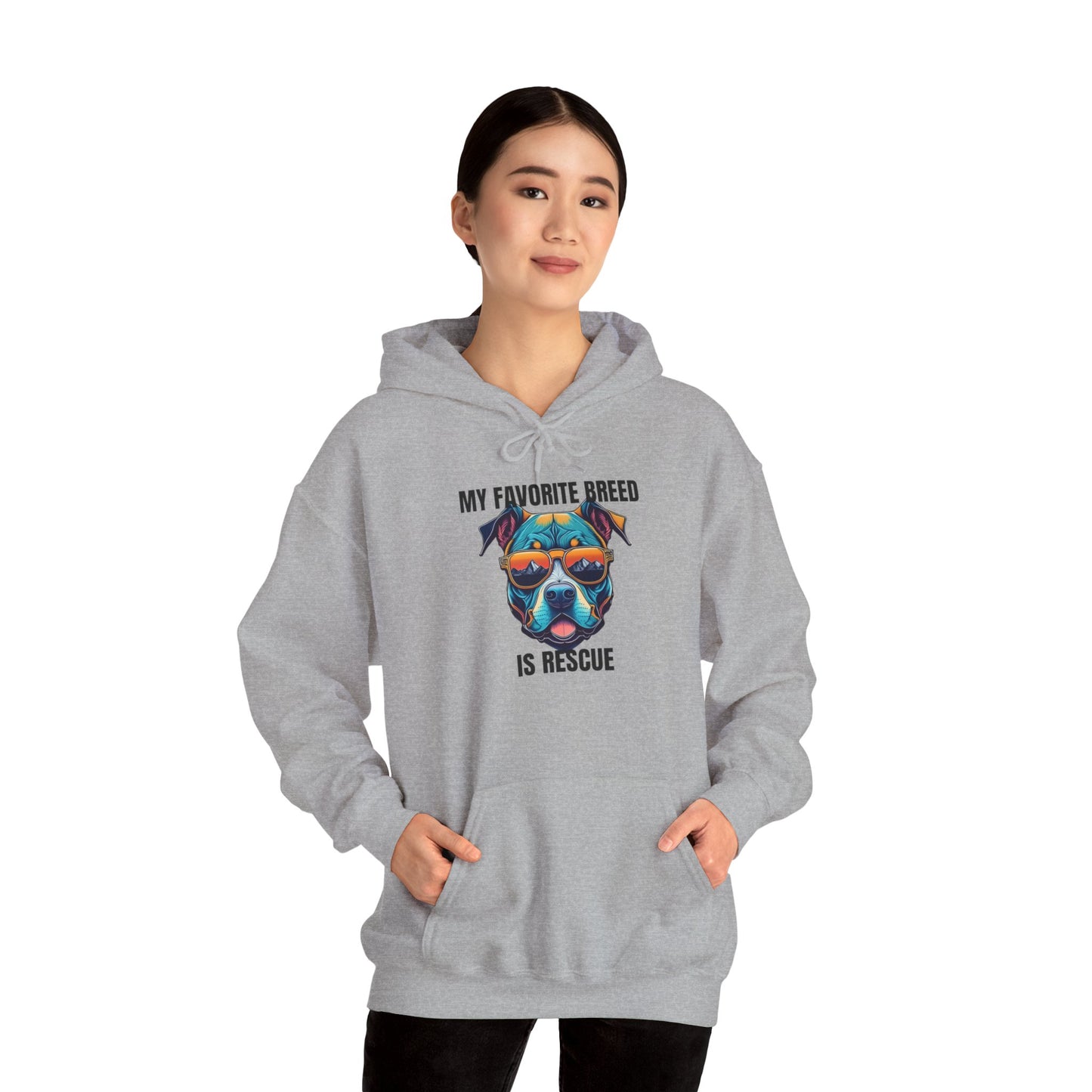 My favorite breed is rescue 1 - Unisex Heavy Blend™ Hooded Sweatshirt