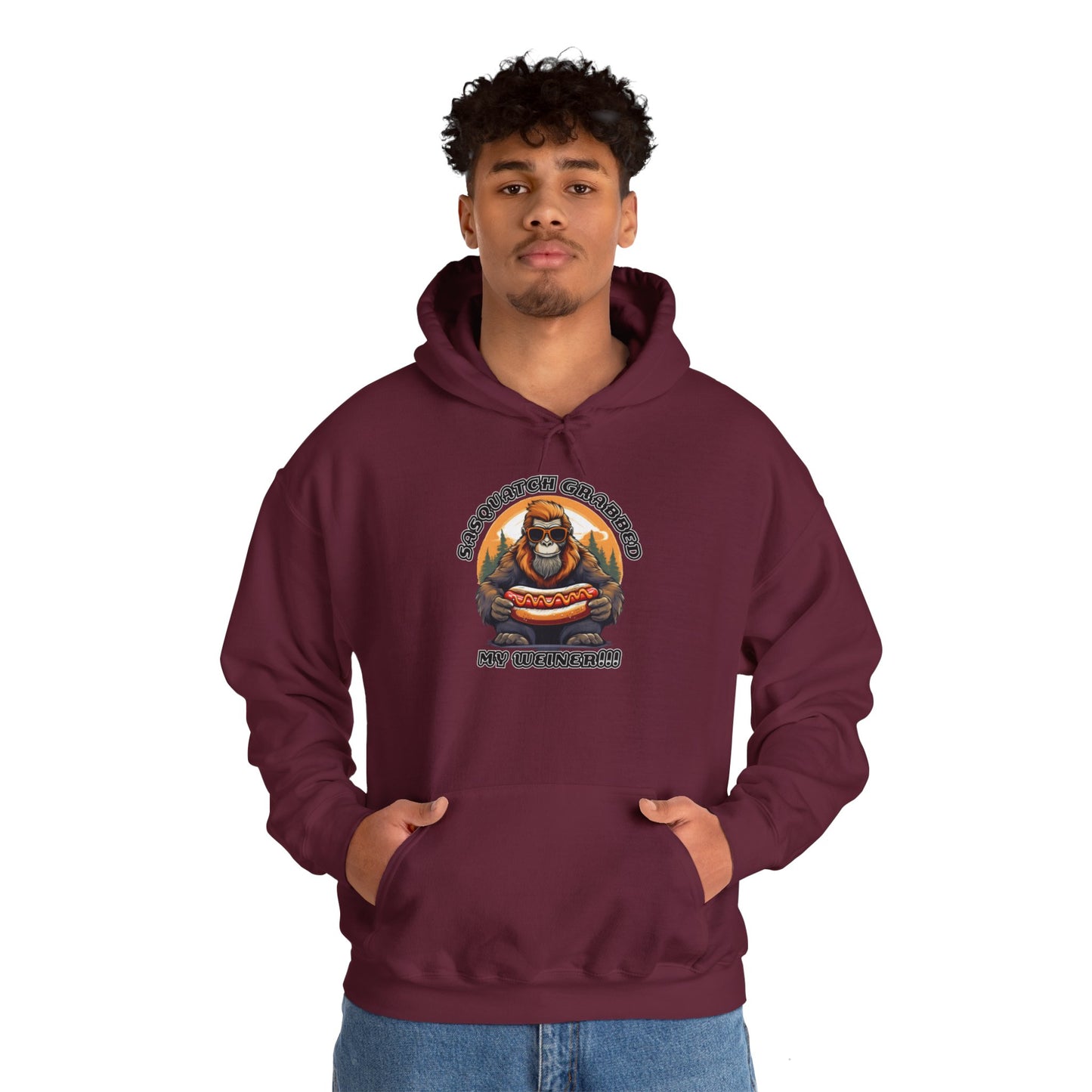 Sasquatch grabbed my weiner! - Unisex Heavy Blend™ Hooded Sweatshirt