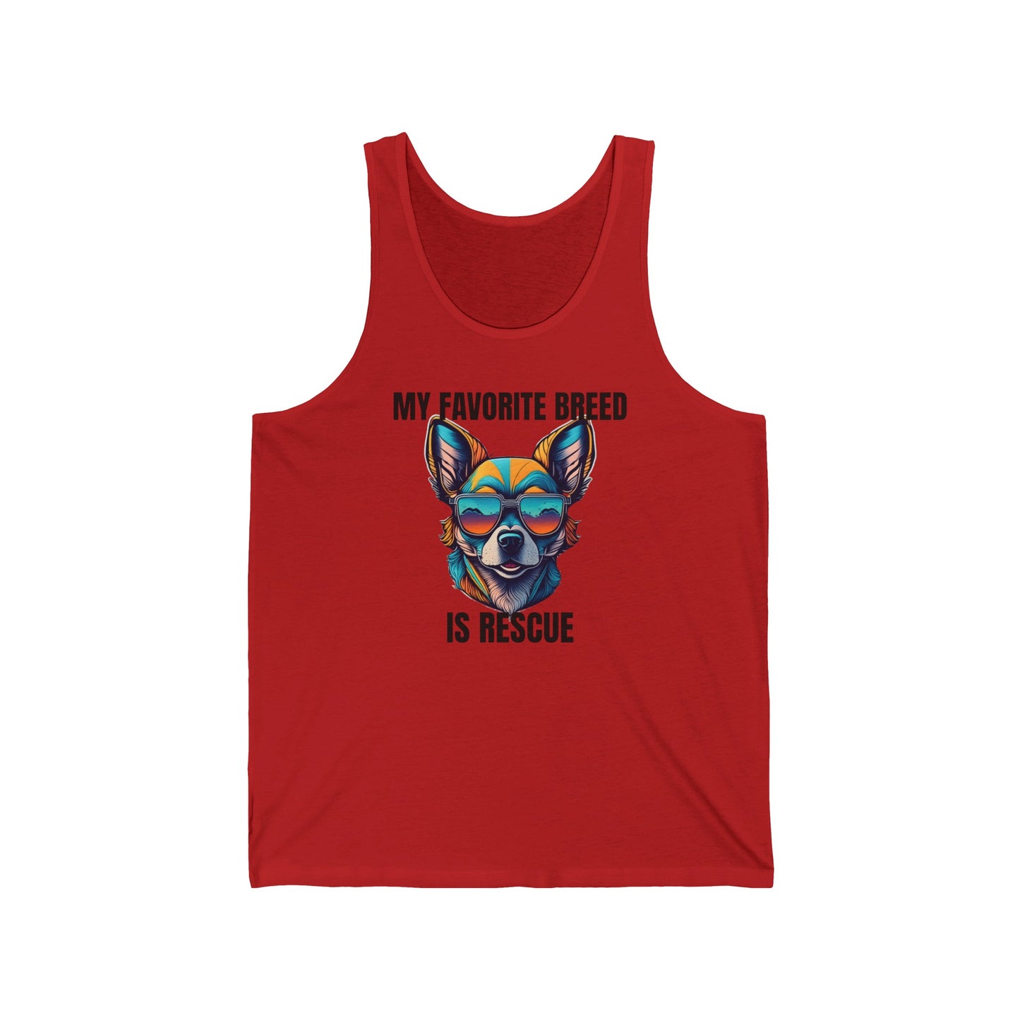 My favorite breed is rescue 2 - Unisex Jersey Tank