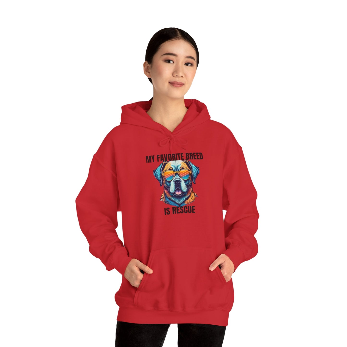 My favorite breed is rescue 5 - Unisex Heavy Blend™ Hooded Sweatshirt