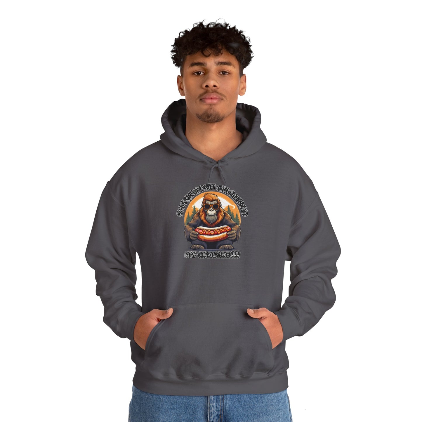 Sasquatch grabbed my weiner! - Unisex Heavy Blend™ Hooded Sweatshirt