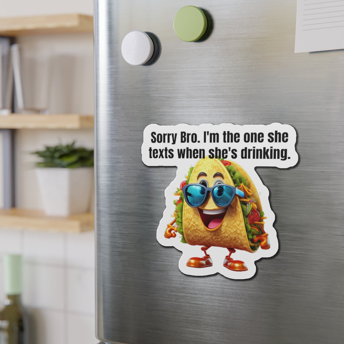 Texting taco - Die-Cut Magnets