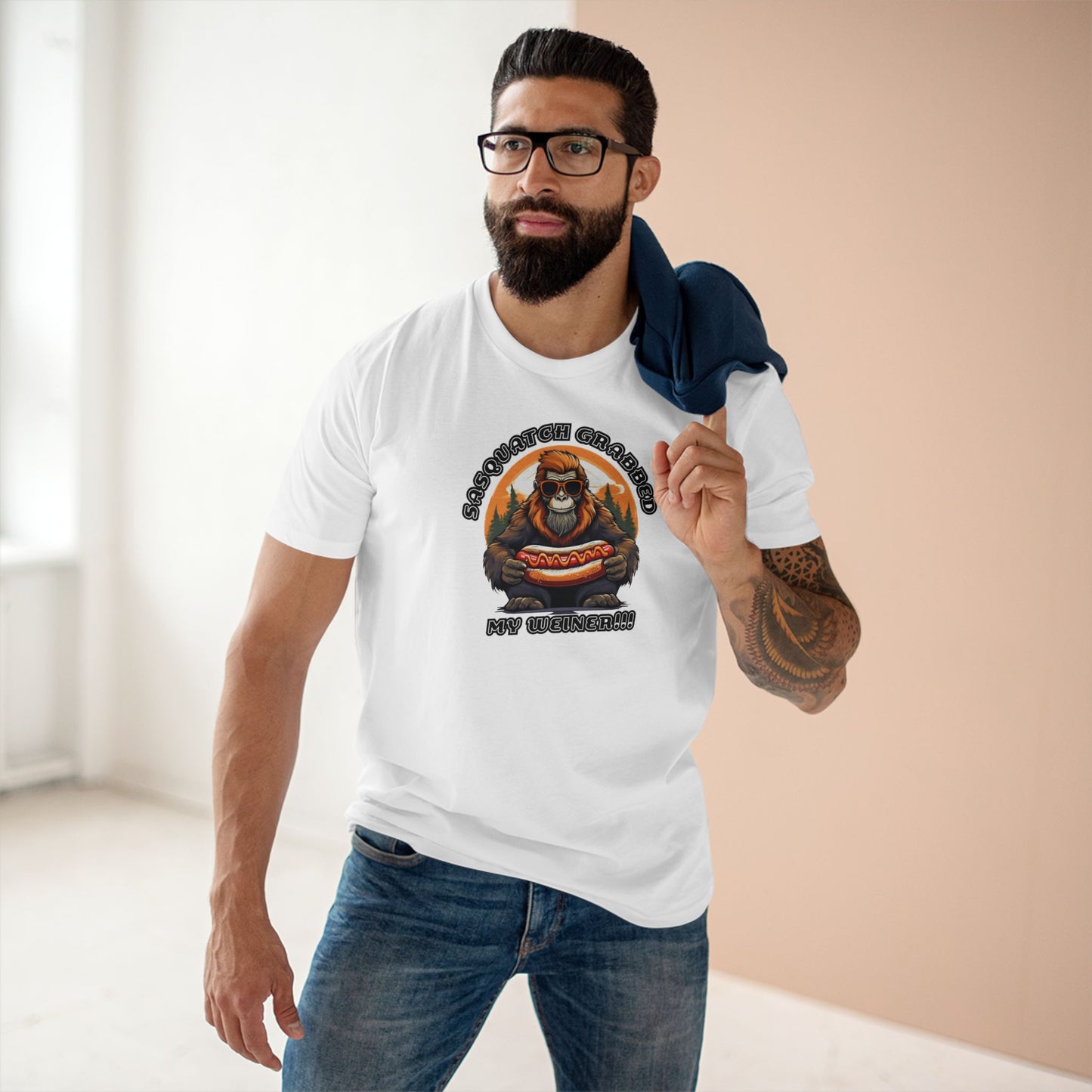 Sasquatch grabbed my weiner! - Men's Staple Tee