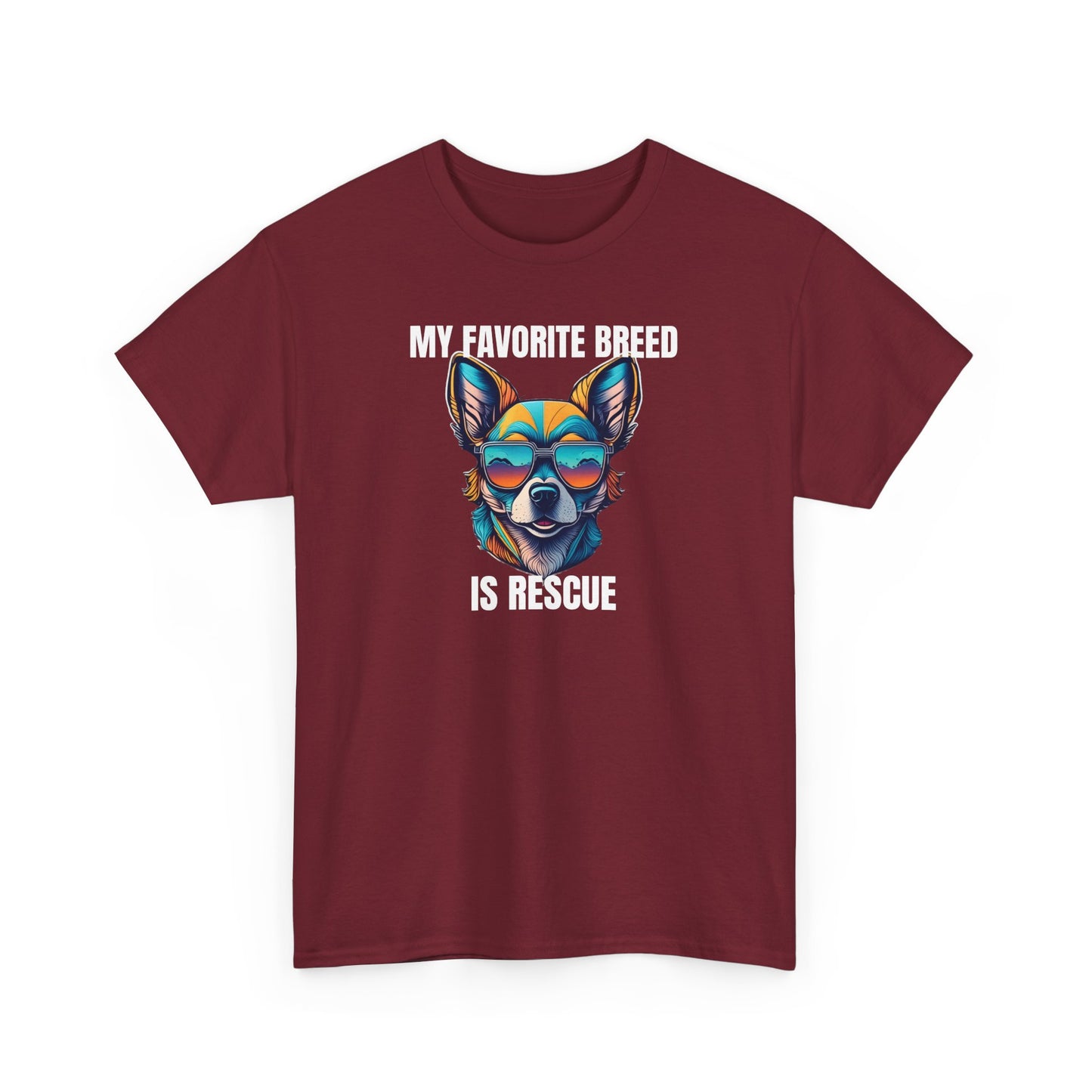 My favorite breed is rescue 2 - Unisex Heavy Cotton Tee