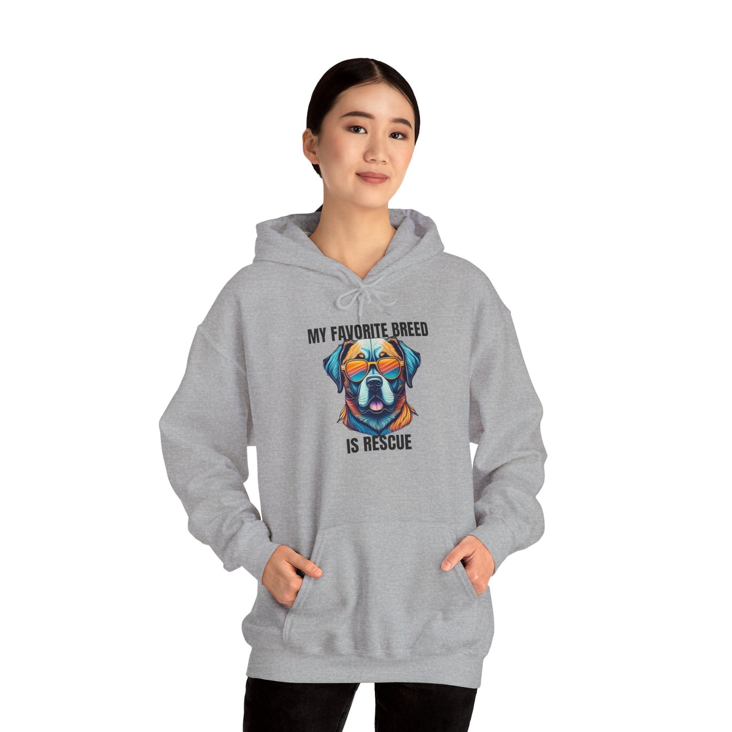 My favorite breed is rescue 5 - Unisex Heavy Blend™ Hooded Sweatshirt