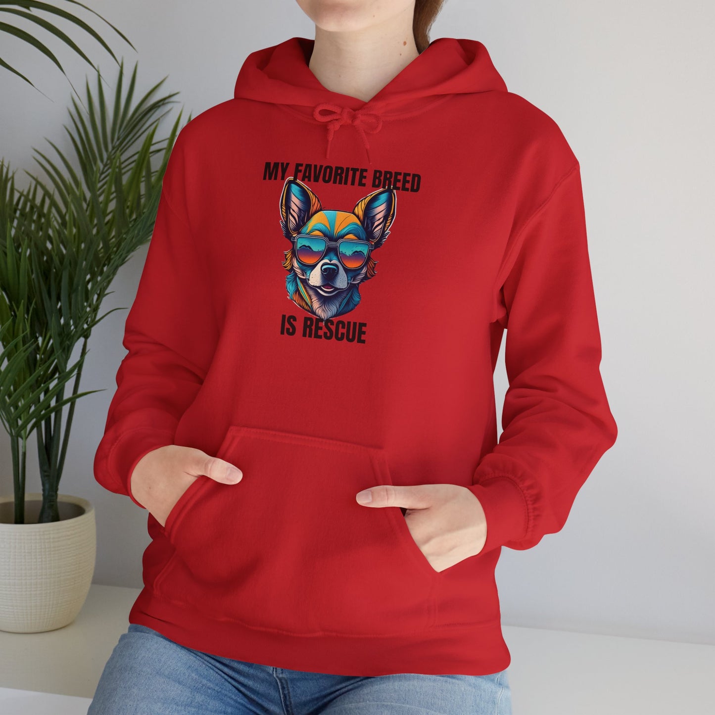 My favorite breed is rescue 2 - Unisex Heavy Blend™ Hooded Sweatshirt