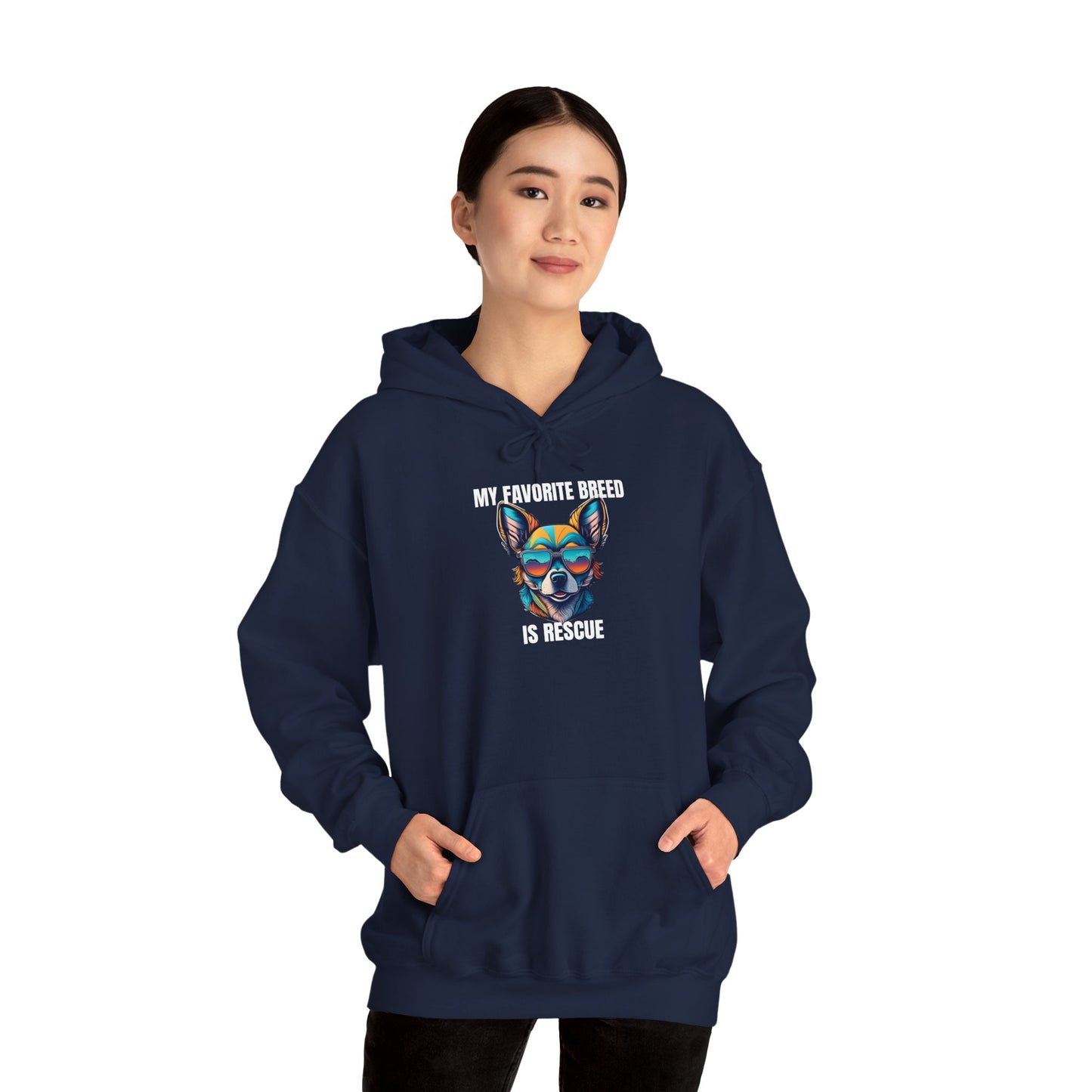 My favorite breed is rescue 2 - Unisex Heavy Blend™ Hooded Sweatshirt