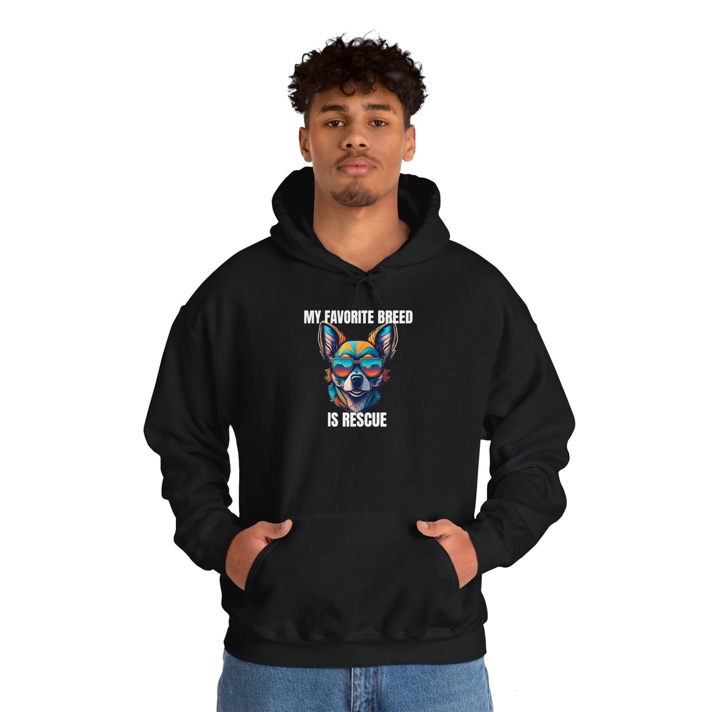 My favorite breed is rescue 2 - Unisex Heavy Blend™ Hooded Sweatshirt