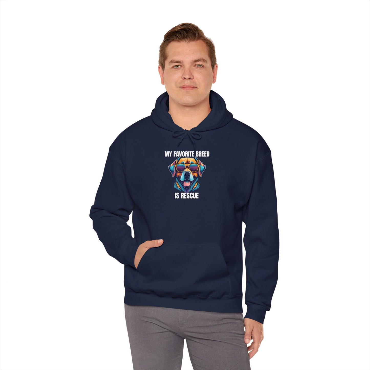 My favorite breed is rescue 4 - Unisex Heavy Blend™ Hooded Sweatshirt