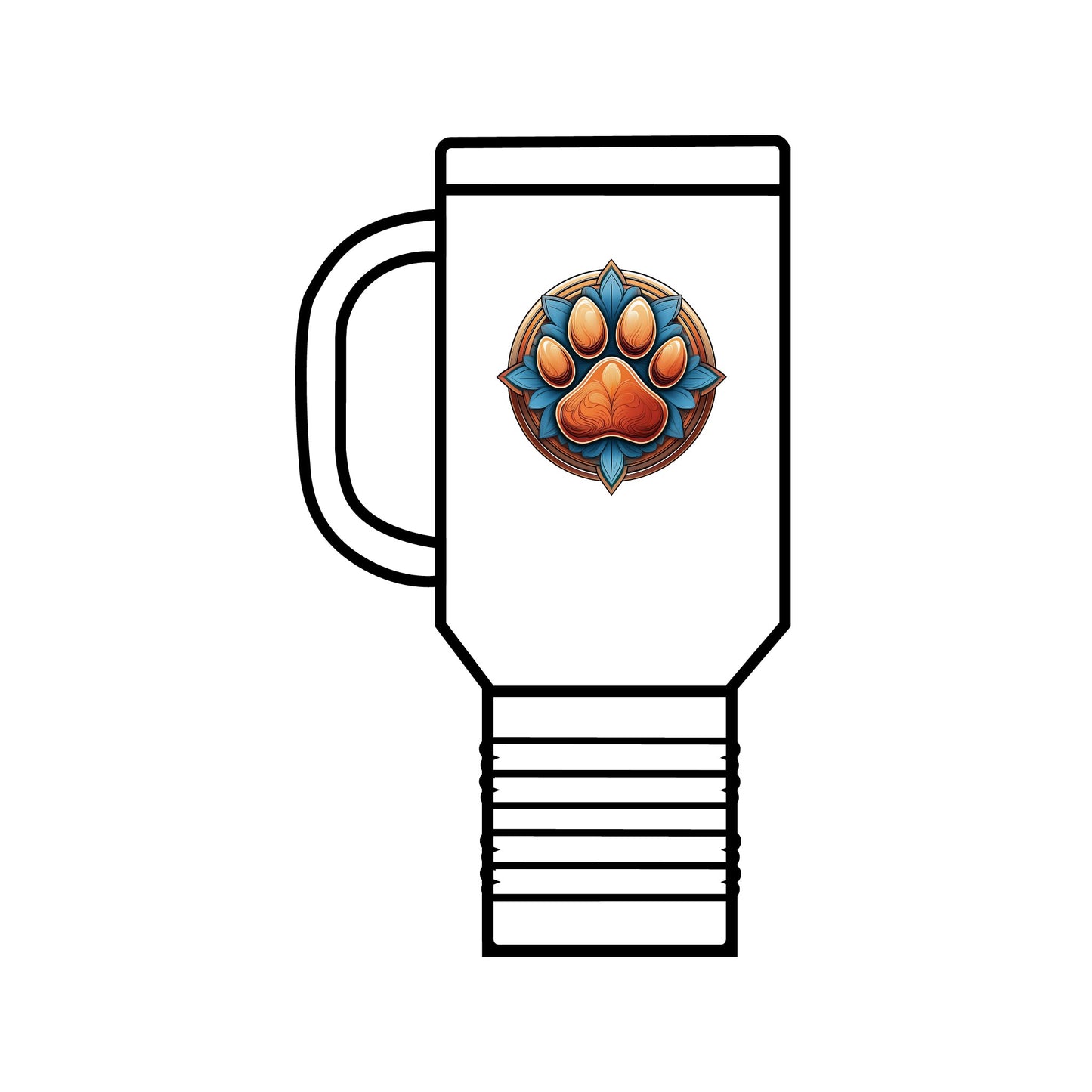 Protect them all with Pawprint logo - Insulated Travel Mug, 40oz