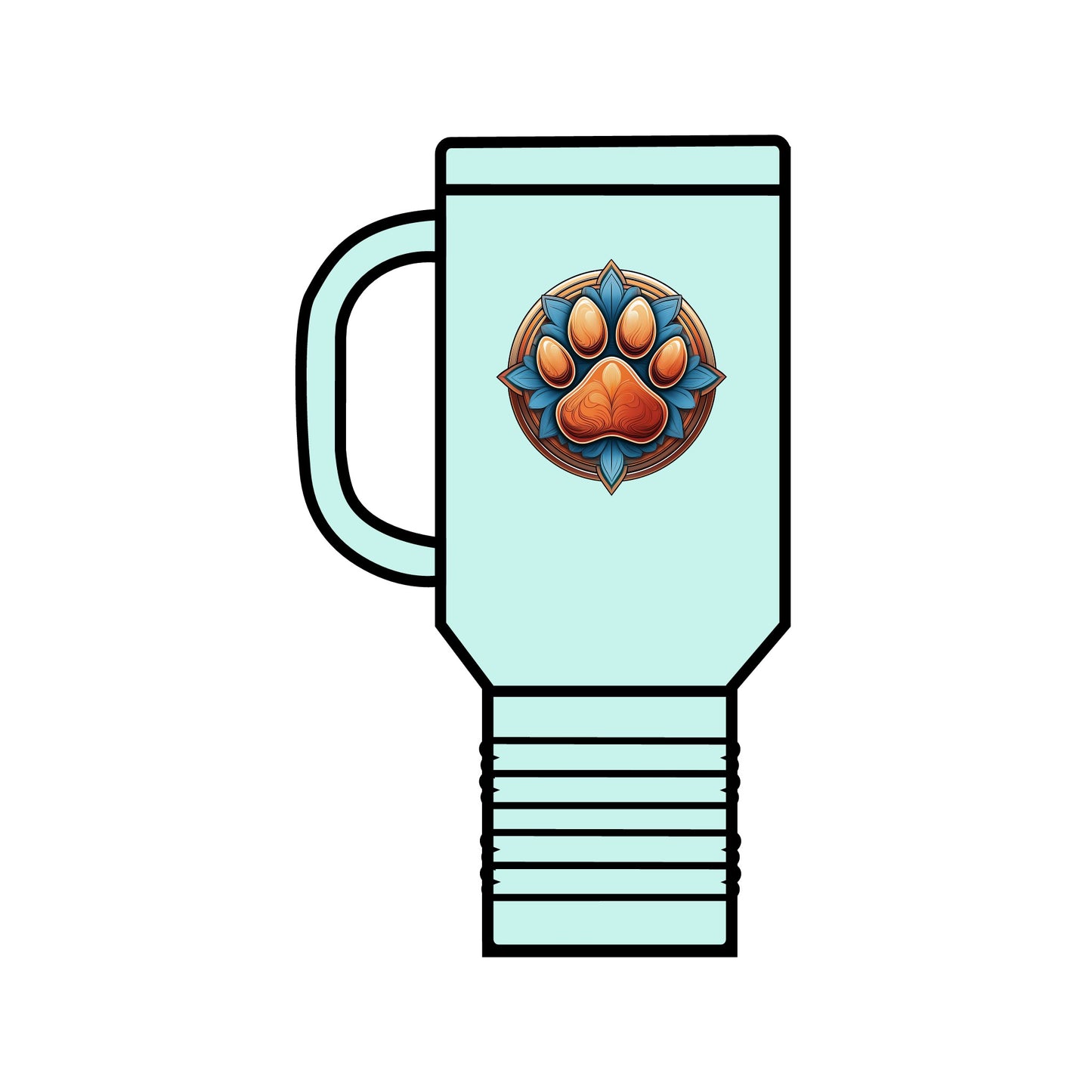 Protect them all with Pawprint logo - Insulated Travel Mug, 40oz