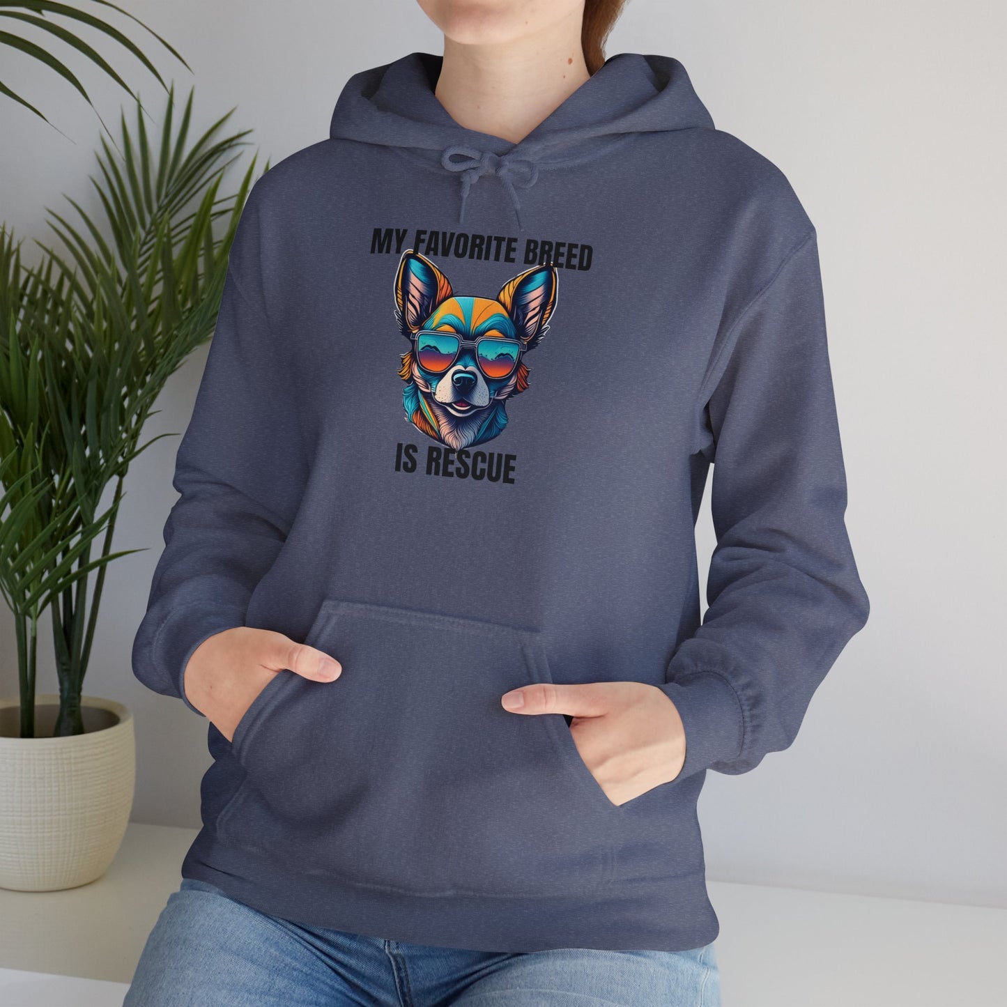 My favorite breed is rescue 2 - Unisex Heavy Blend™ Hooded Sweatshirt