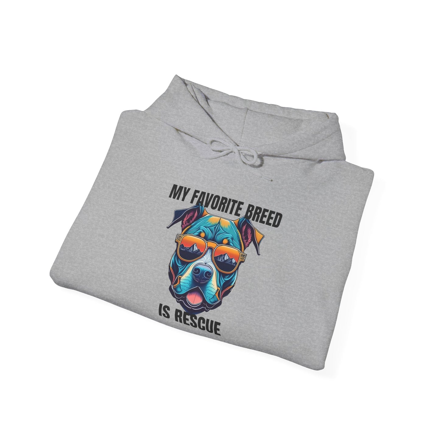 My favorite breed is rescue 1 - Unisex Heavy Blend™ Hooded Sweatshirt