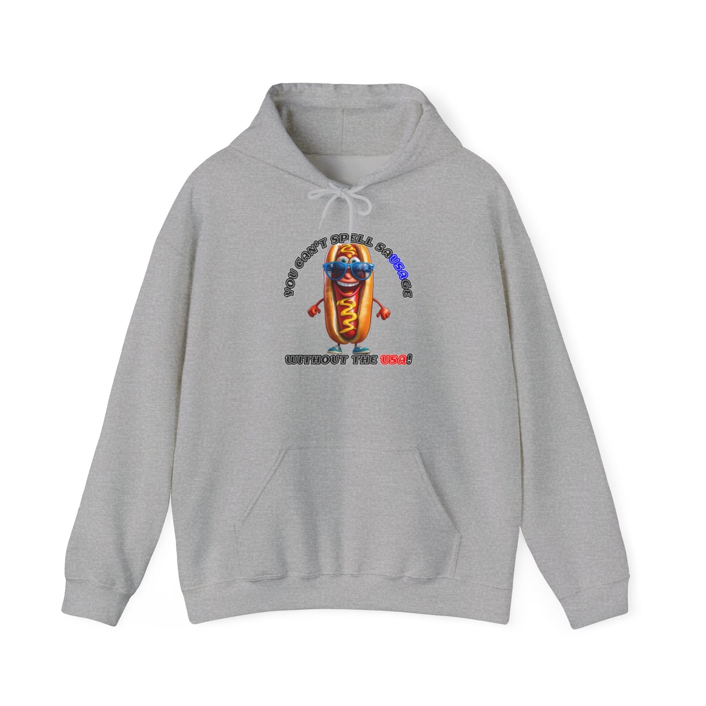 You can't spell sausage without the USA! - Unisex Heavy Blend™ Hooded Sweatshirt