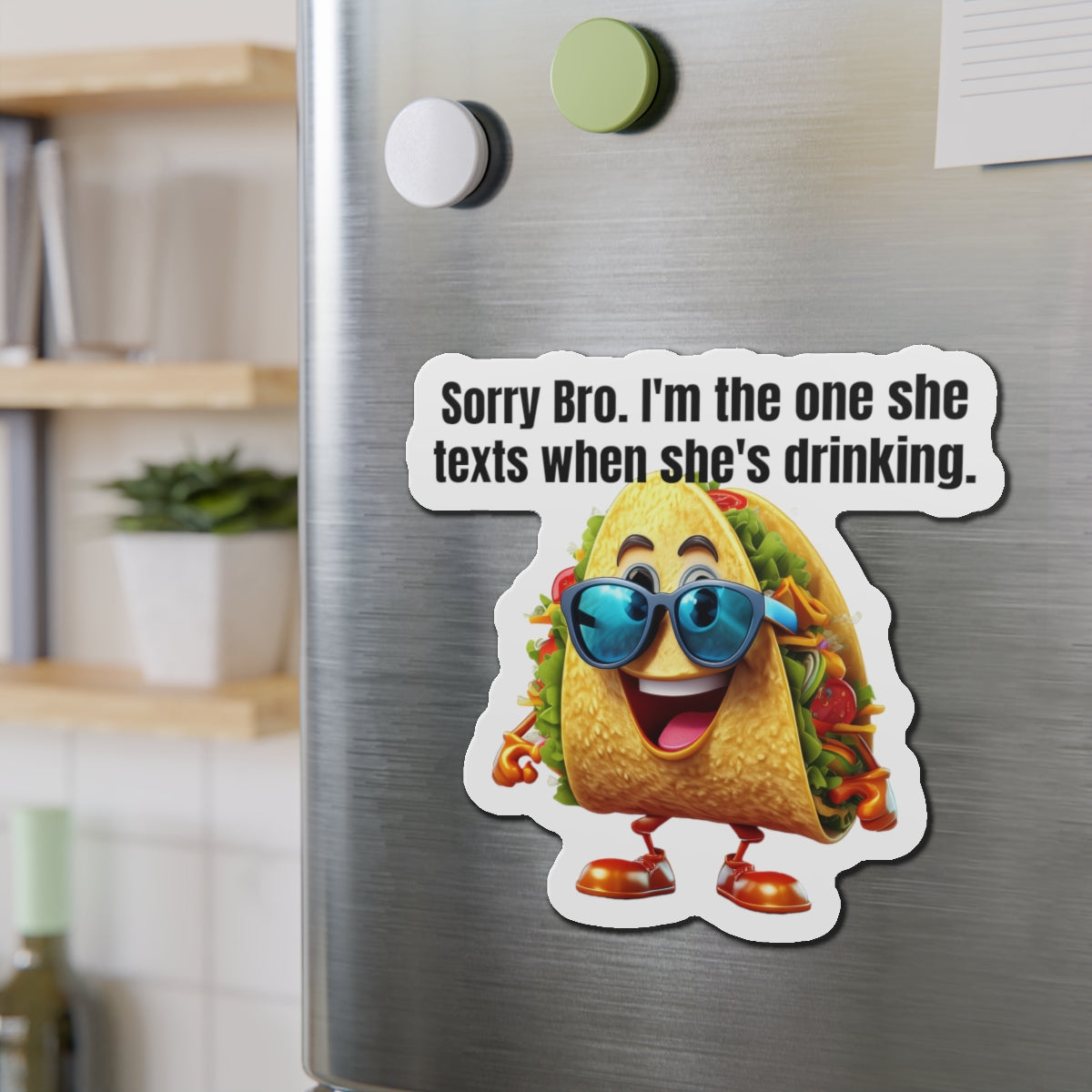 Texting taco - Die-Cut Magnets