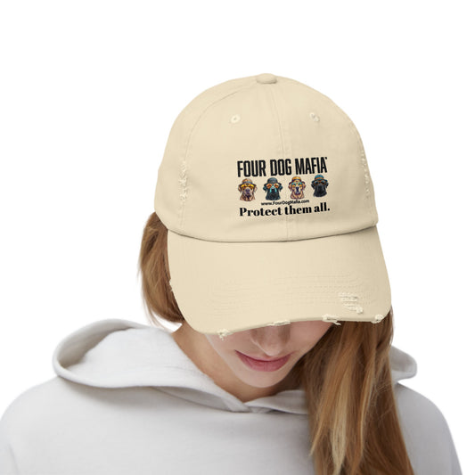 Protect them all with logo - Unisex Distressed Cap