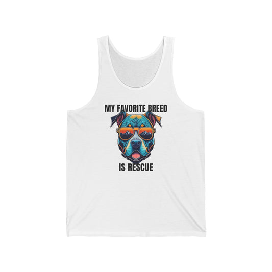 My favorite breed is rescue 1 - Unisex Jersey Tank