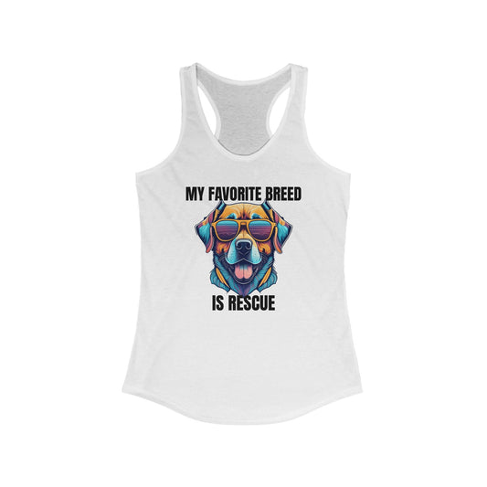 My favorite breed is rescue 4 - Women's Ideal Racerback Tank