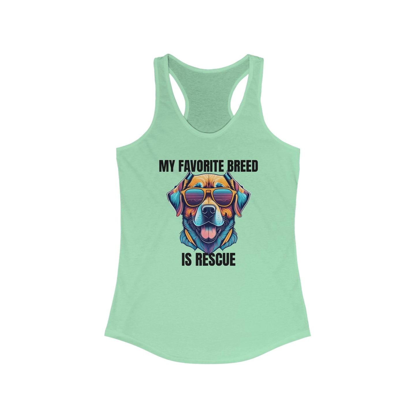 My favorite breed is rescue 4 - Women's Ideal Racerback Tank