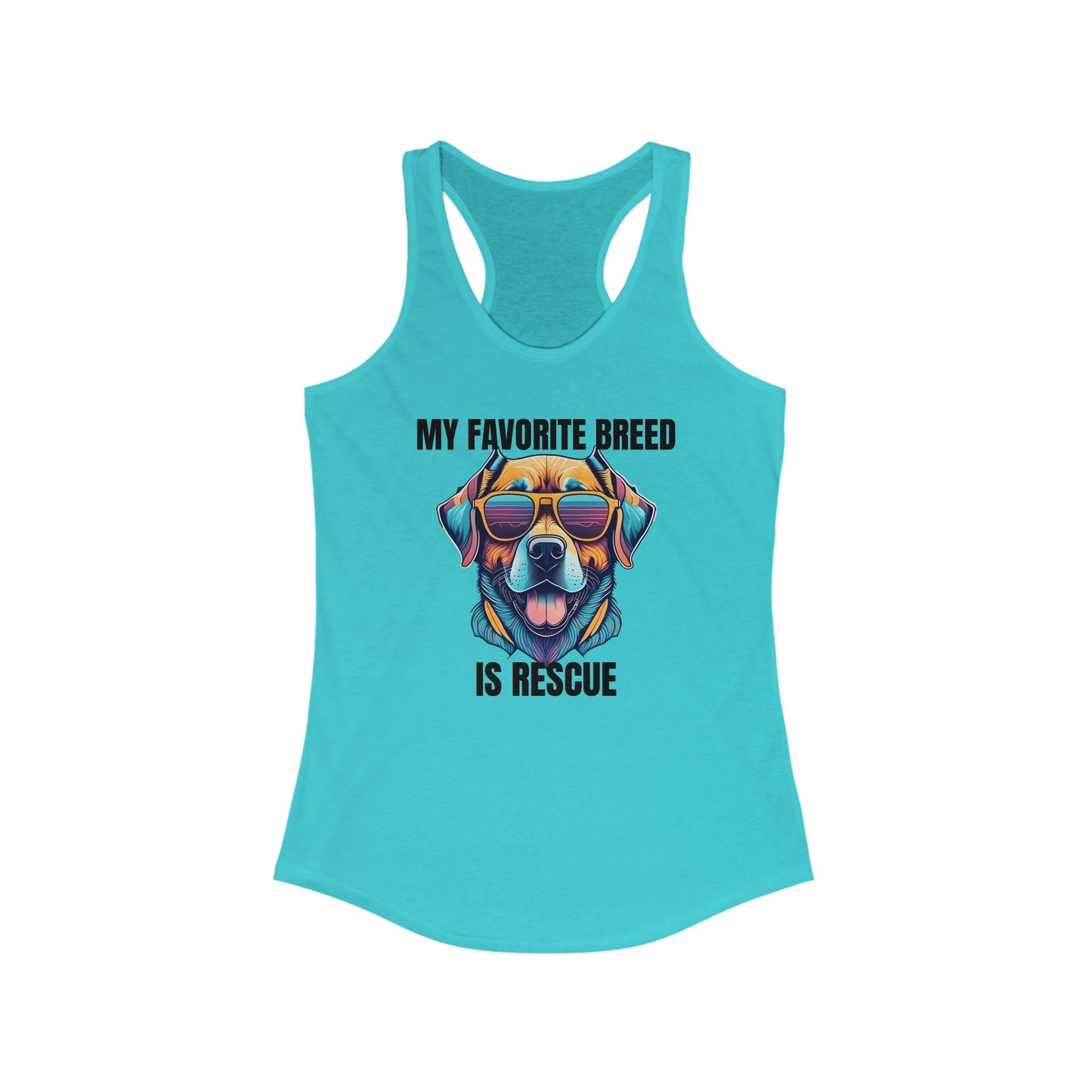 My favorite breed is rescue 4 - Women's Ideal Racerback Tank