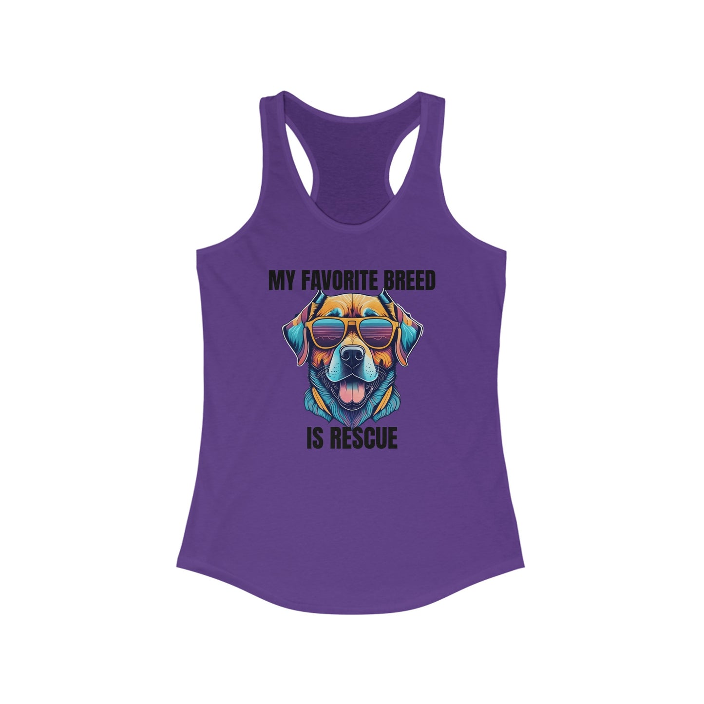 My favorite breed is rescue 4 - Women's Ideal Racerback Tank