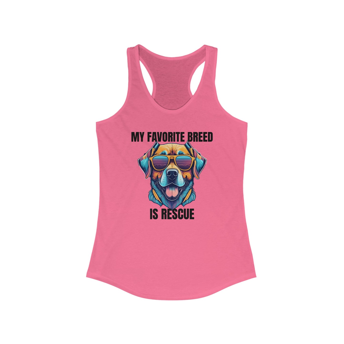 My favorite breed is rescue 4 - Women's Ideal Racerback Tank