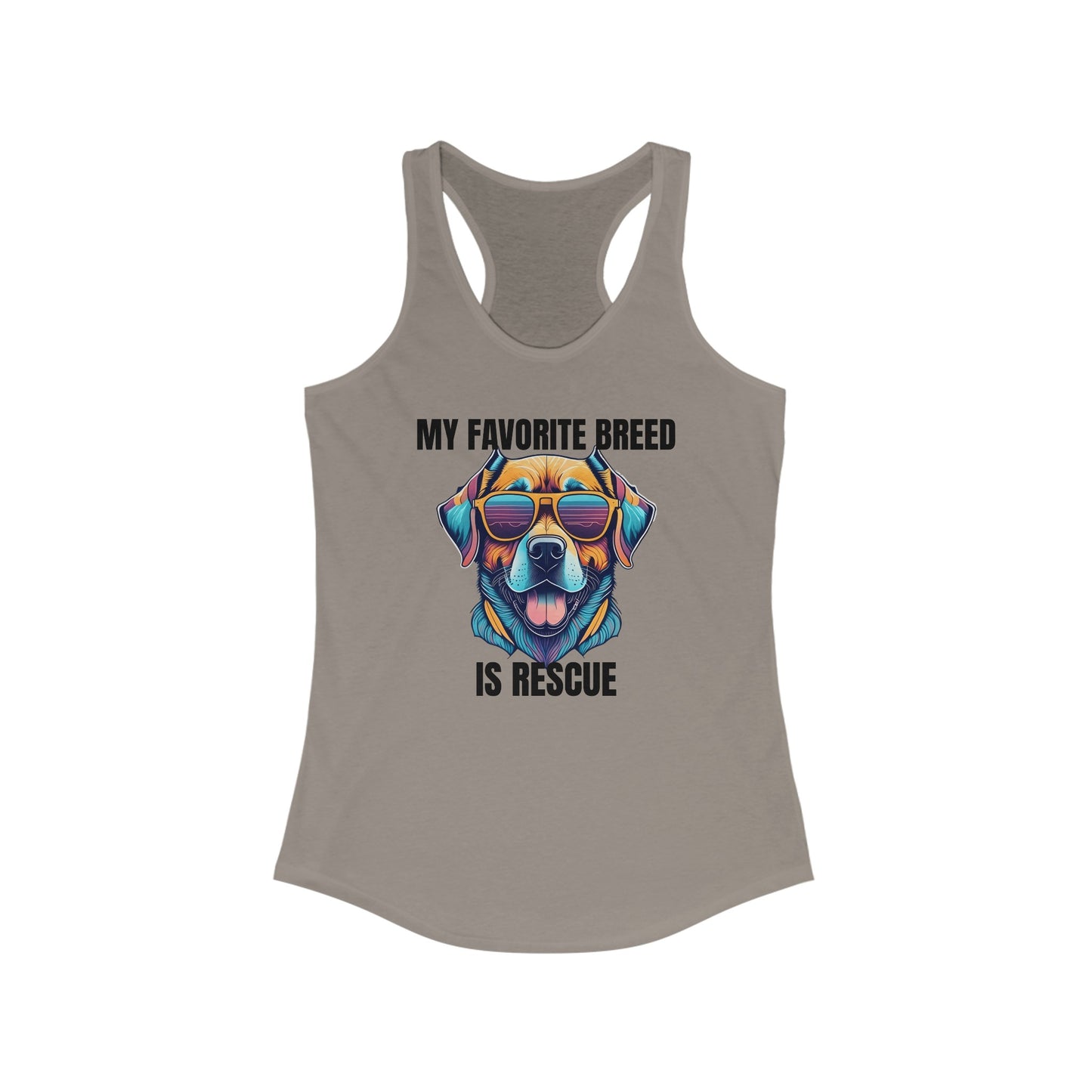 My favorite breed is rescue 4 - Women's Ideal Racerback Tank